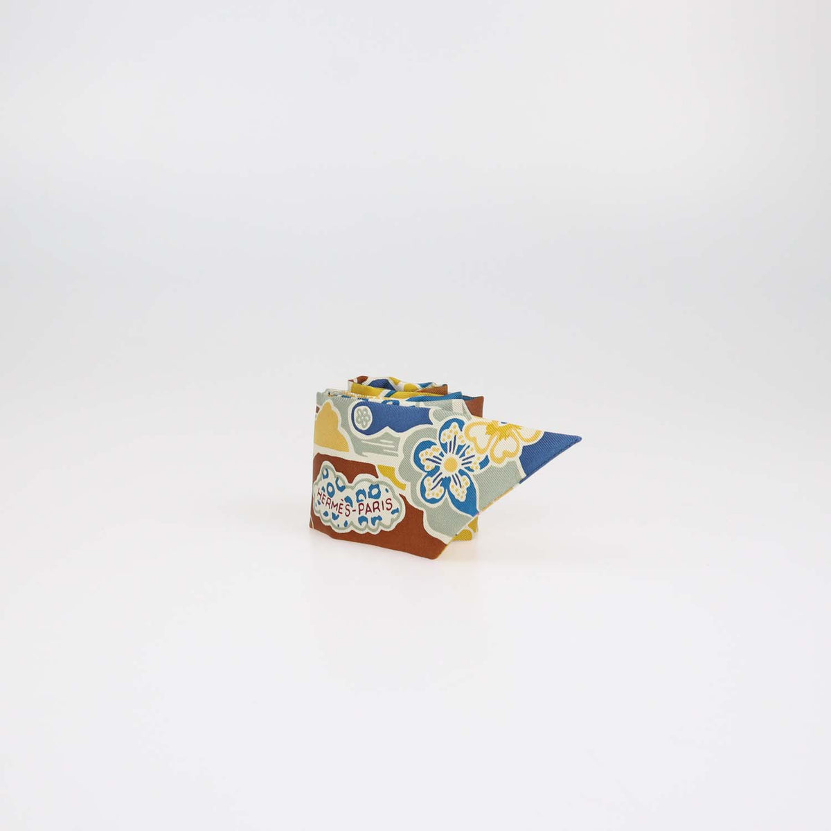 Hermes Multicolor Silk Bingata Twilly Scarf