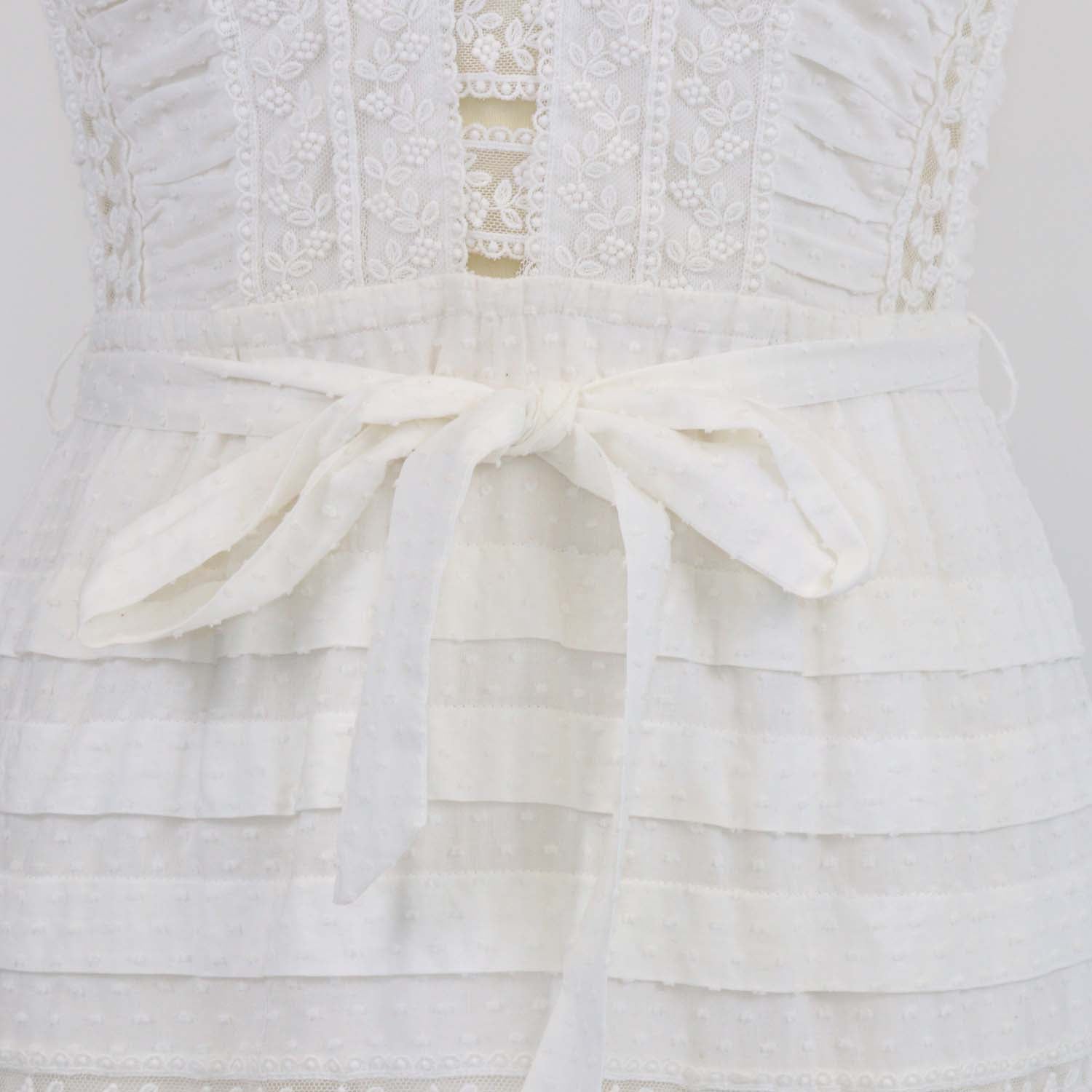 Zimmermann White Cotton Lace Paneled Mini Dress