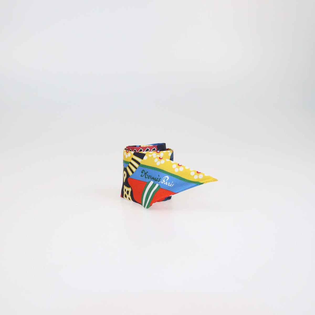 Hermes Multicolor Silk Fantaisie d'Etriers Twilly Scarf