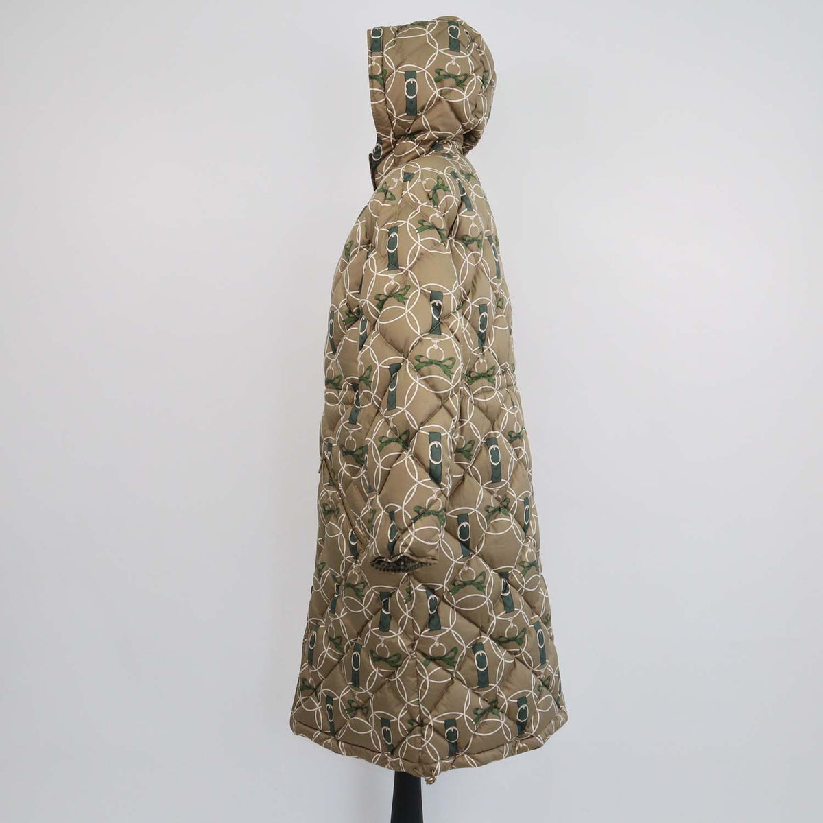 Hermes Vert Gobi Polyester La Promenade du Matin Remix Reversible Puffer Down Coat