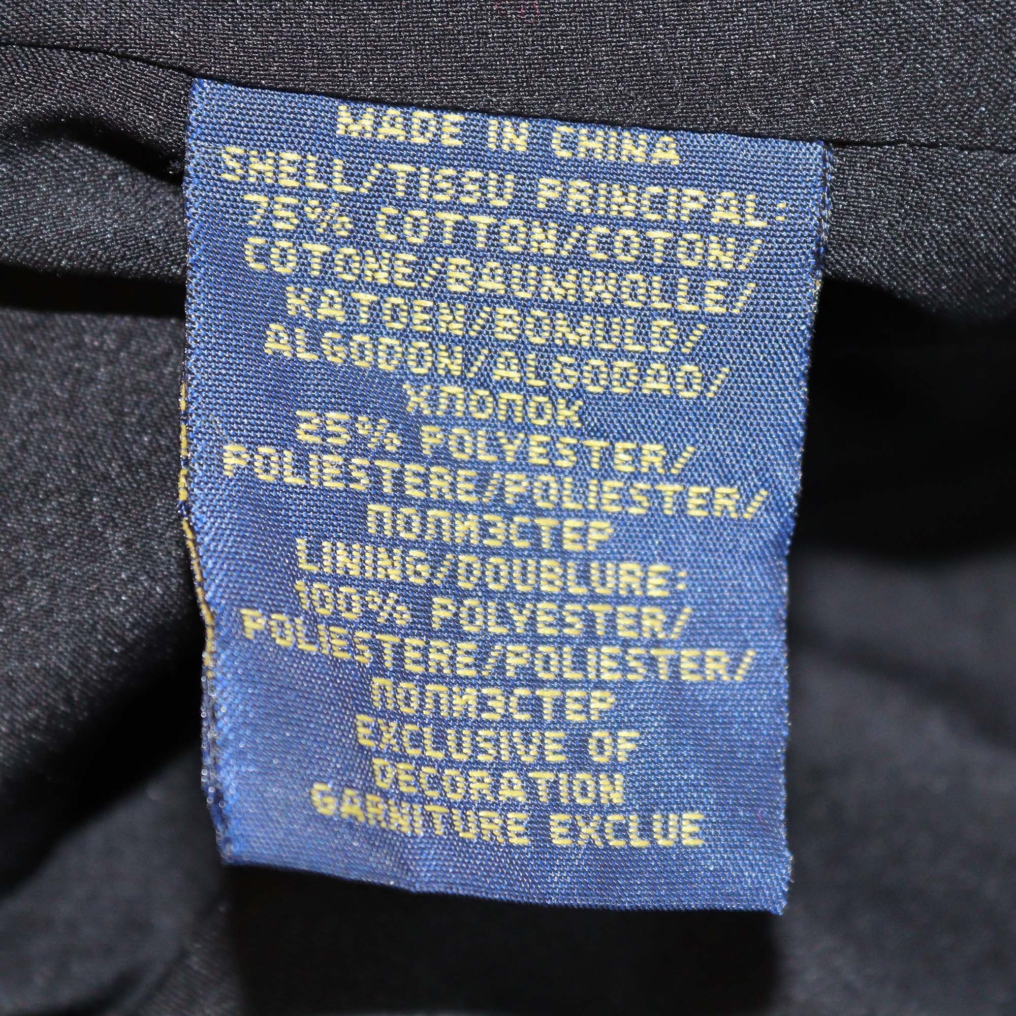 Polo Ralph Lauren Black Crest Logo Embroidered Cotton Blend Single Breasted Blazer