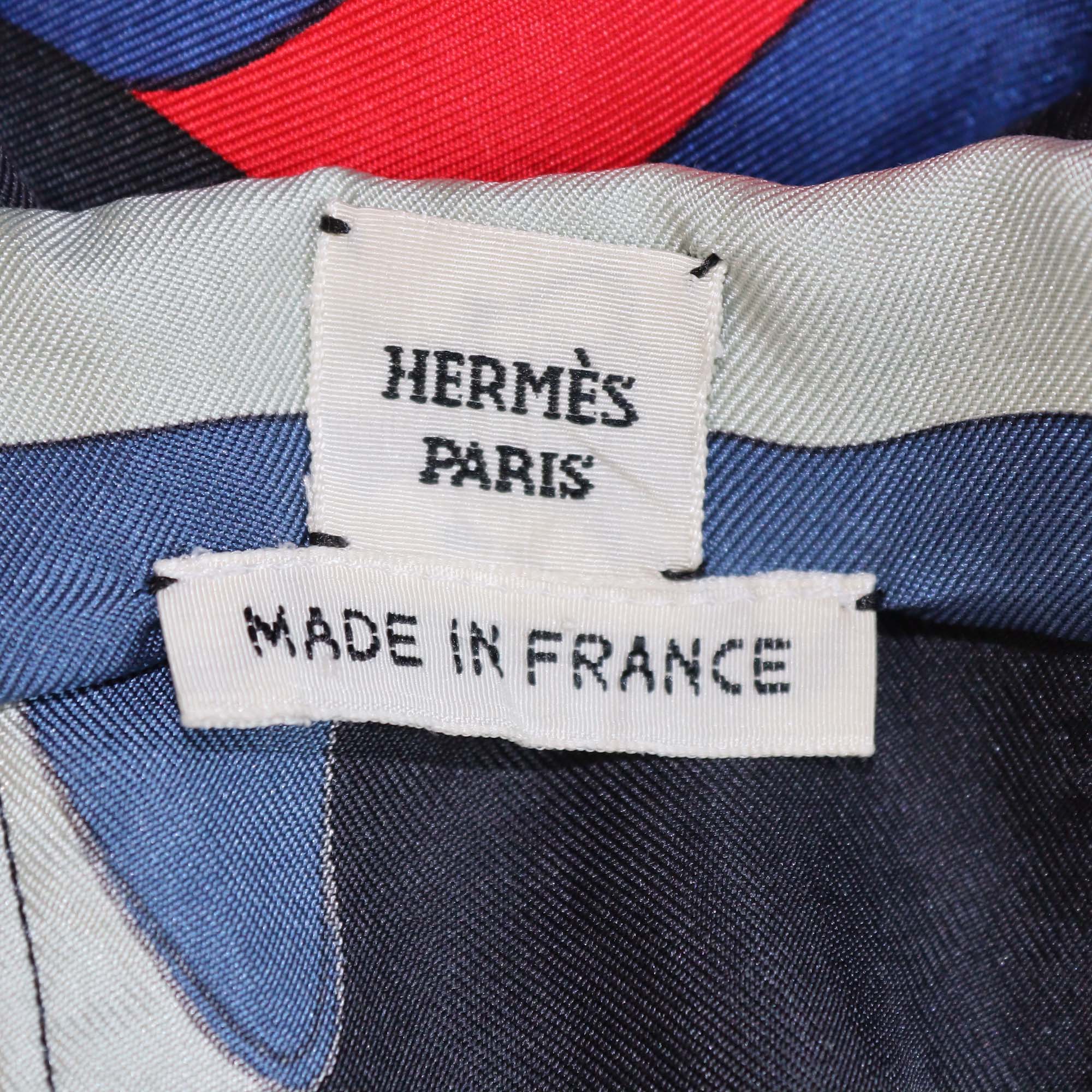 Hermes Multicolor Silk Les Sangles Printed Sleeveless Top