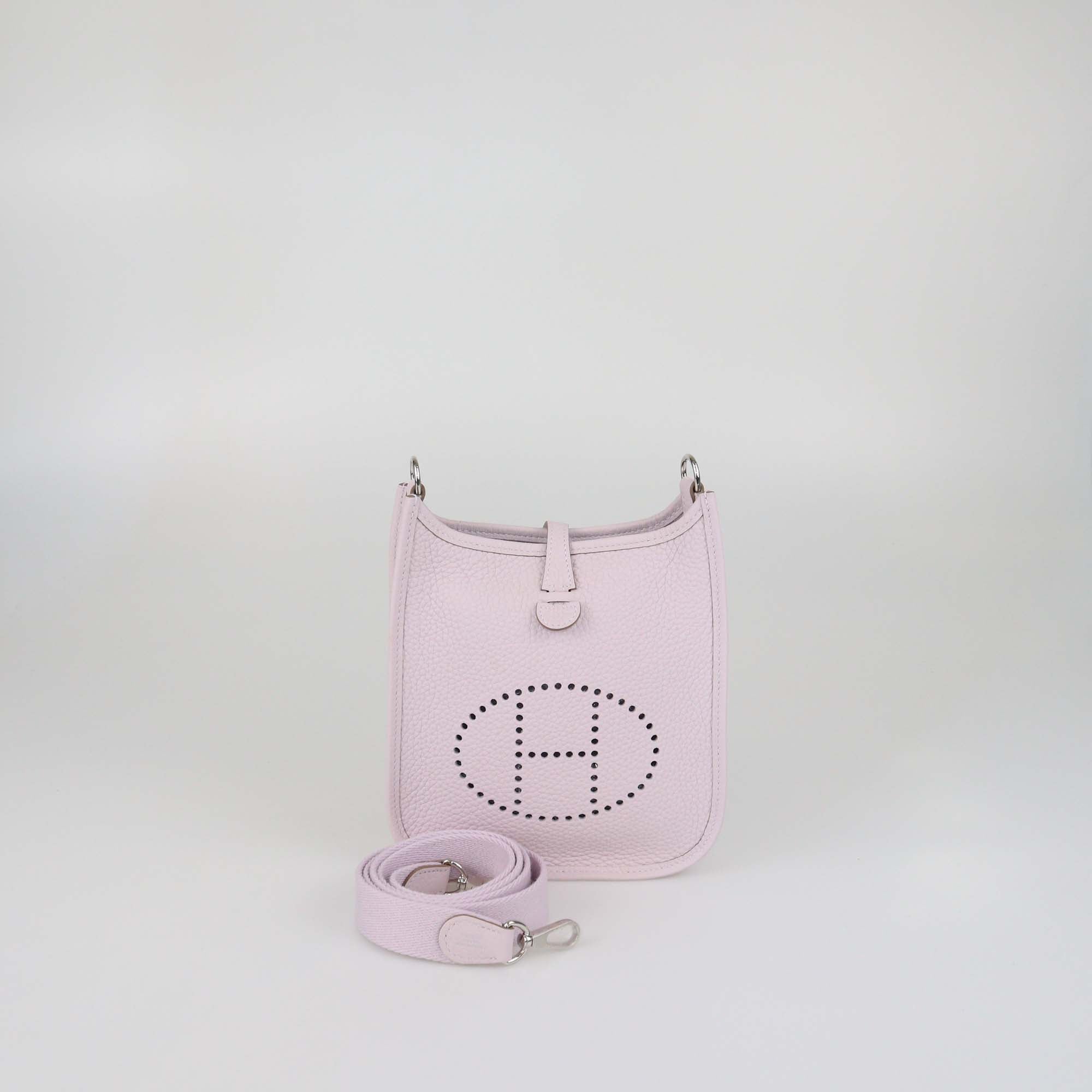 Hermes Mauve Pale Clemence Leather Evelyne TPM Bag