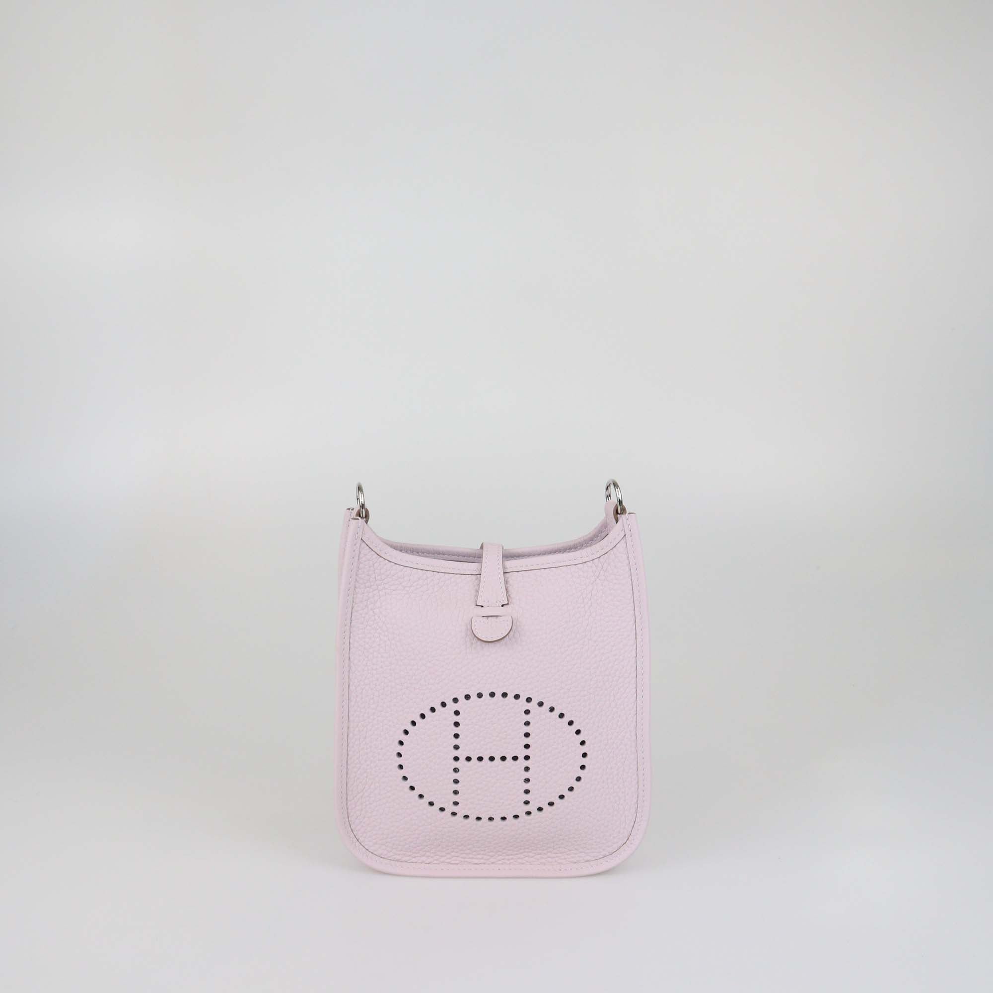 Hermes Mauve Pale Clemence Leather Evelyne TPM Bag