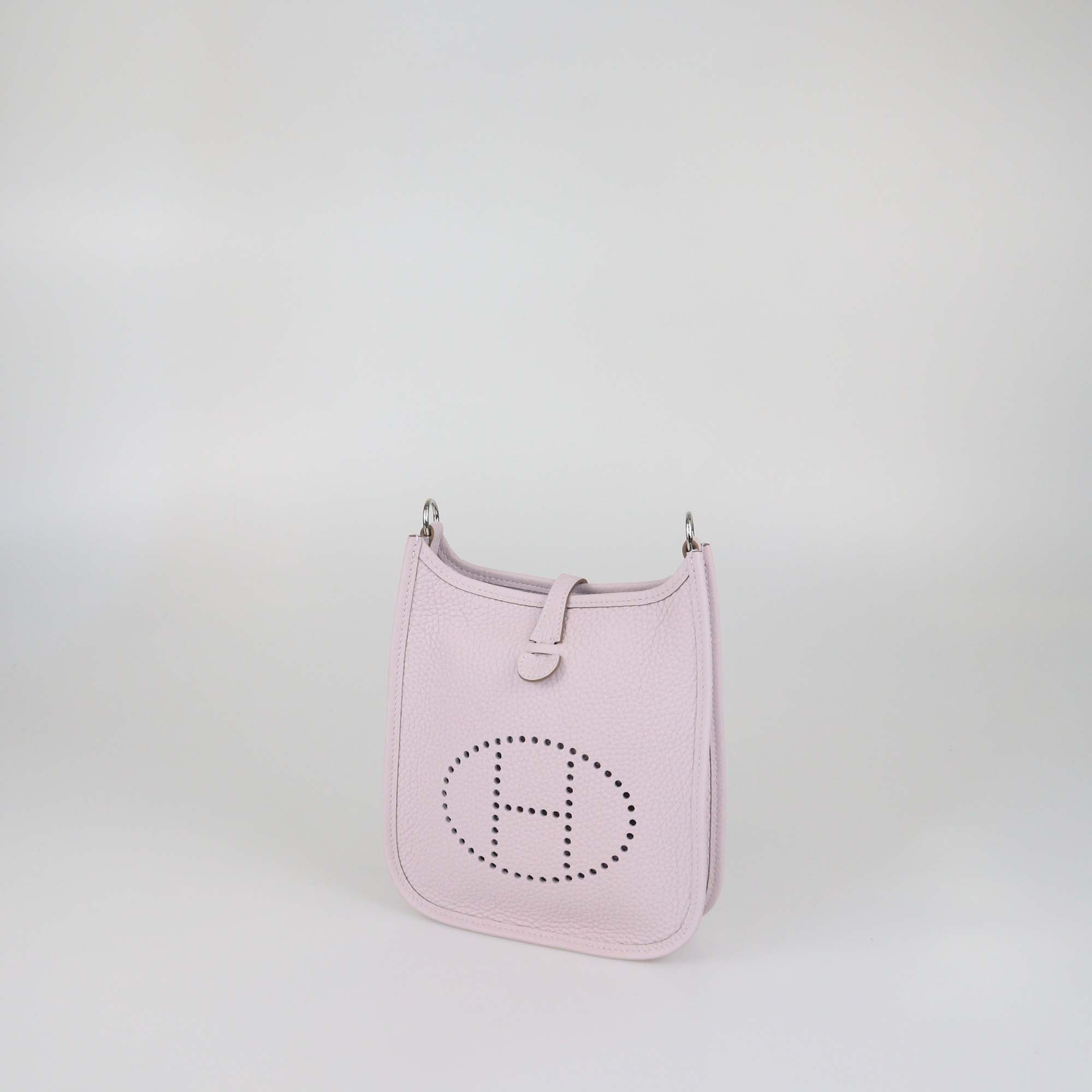 Hermes Mauve Pale Clemence Leather Evelyne TPM Bag