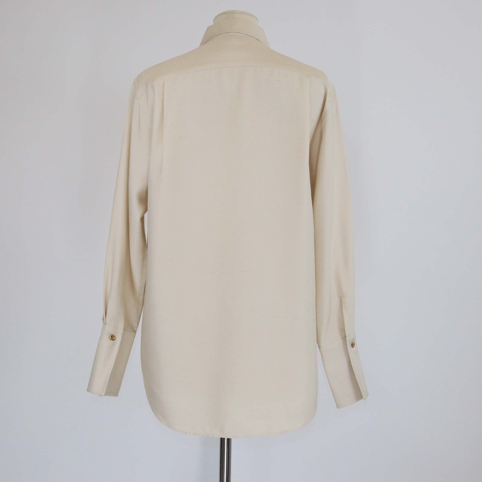 Loro Piana Beige Silk Long Sleeve Button Front Dunia Shirt