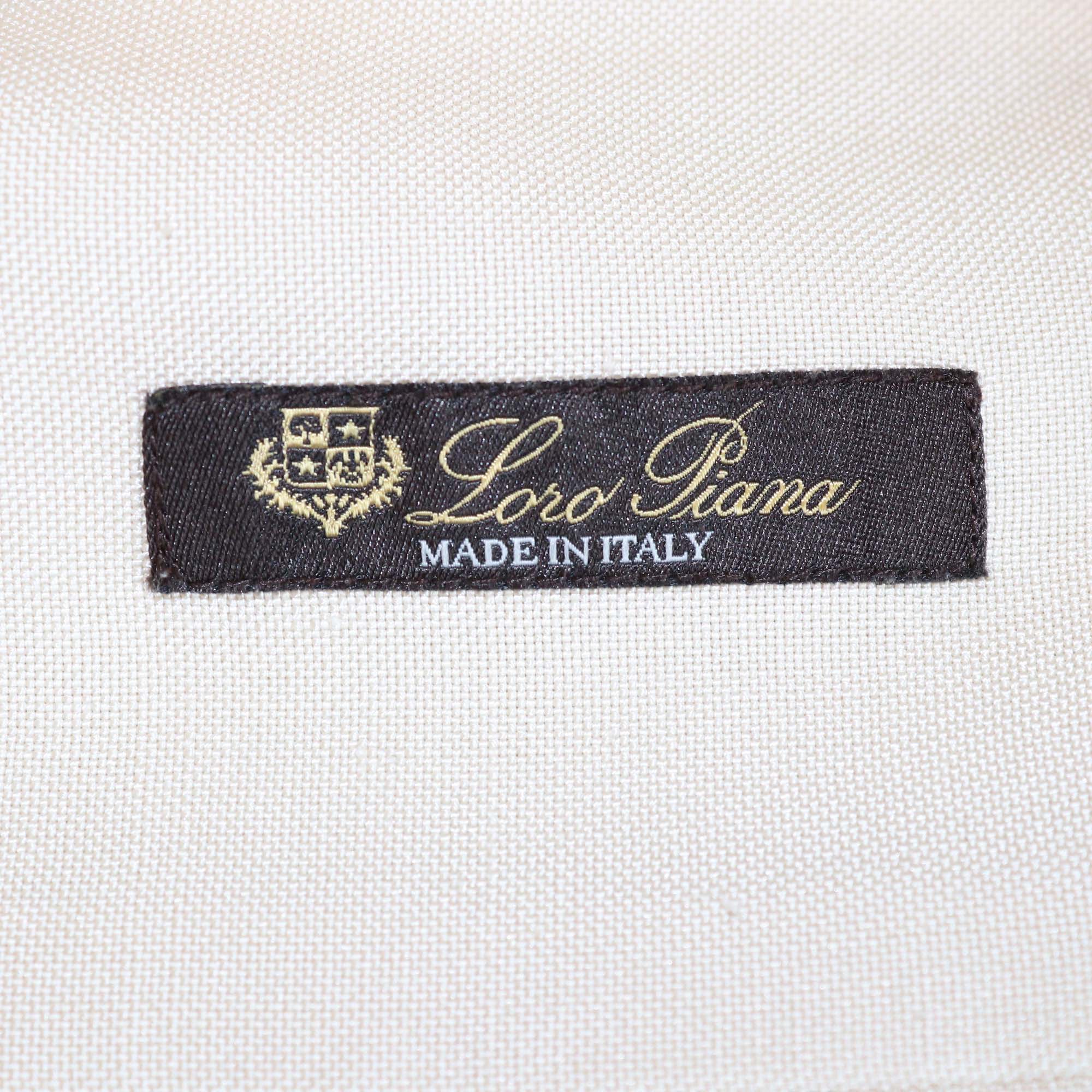 Loro Piana Beige Silk Long Sleeve Button Front Dunia Shirt