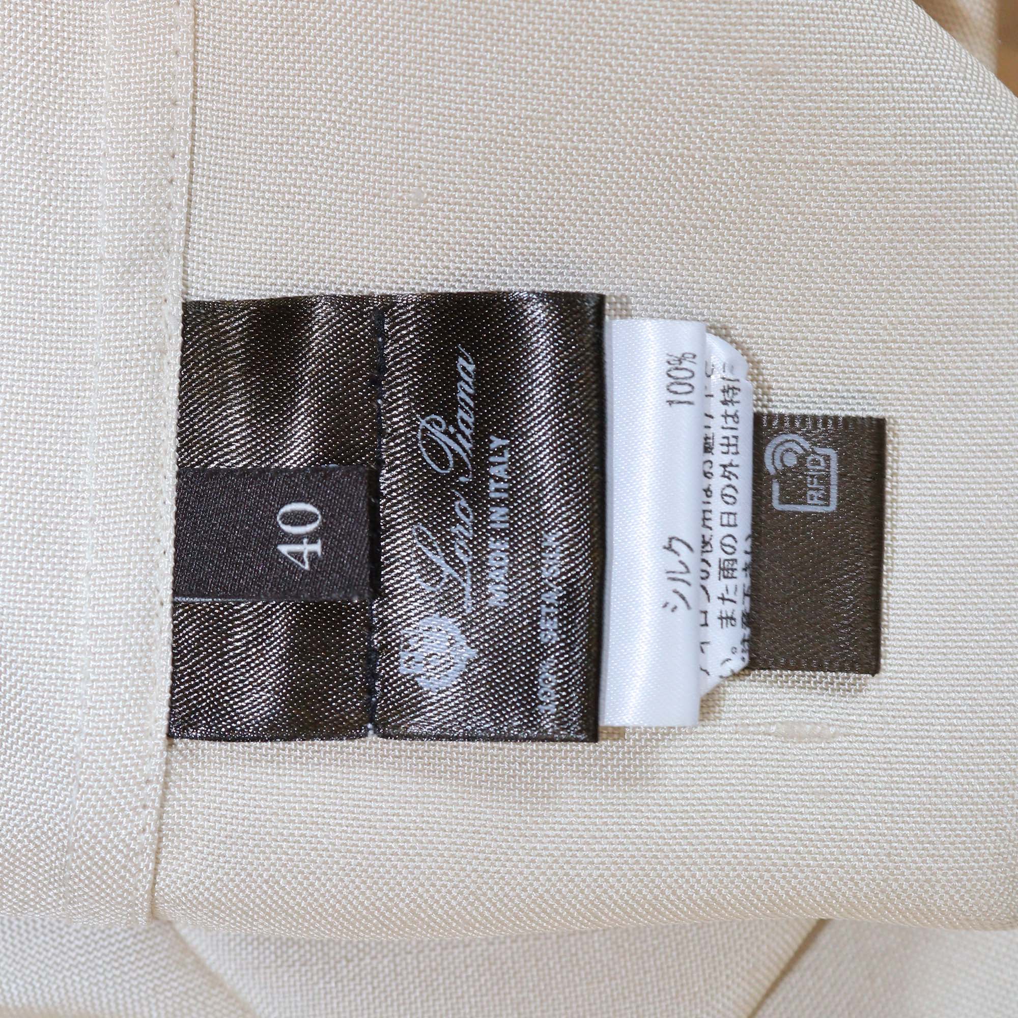 Loro Piana Beige Silk Long Sleeve Button Front Dunia Shirt