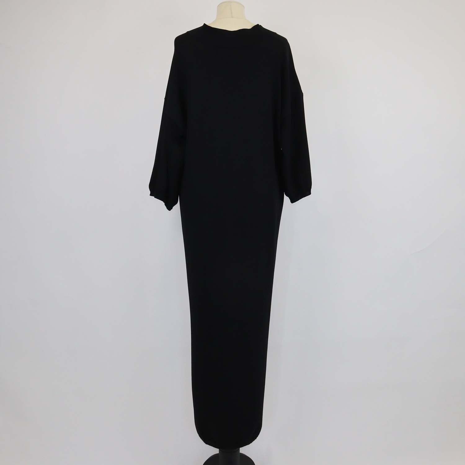 Toteme Black Blend Viscose Knitted Polo Shirt Beach Dress