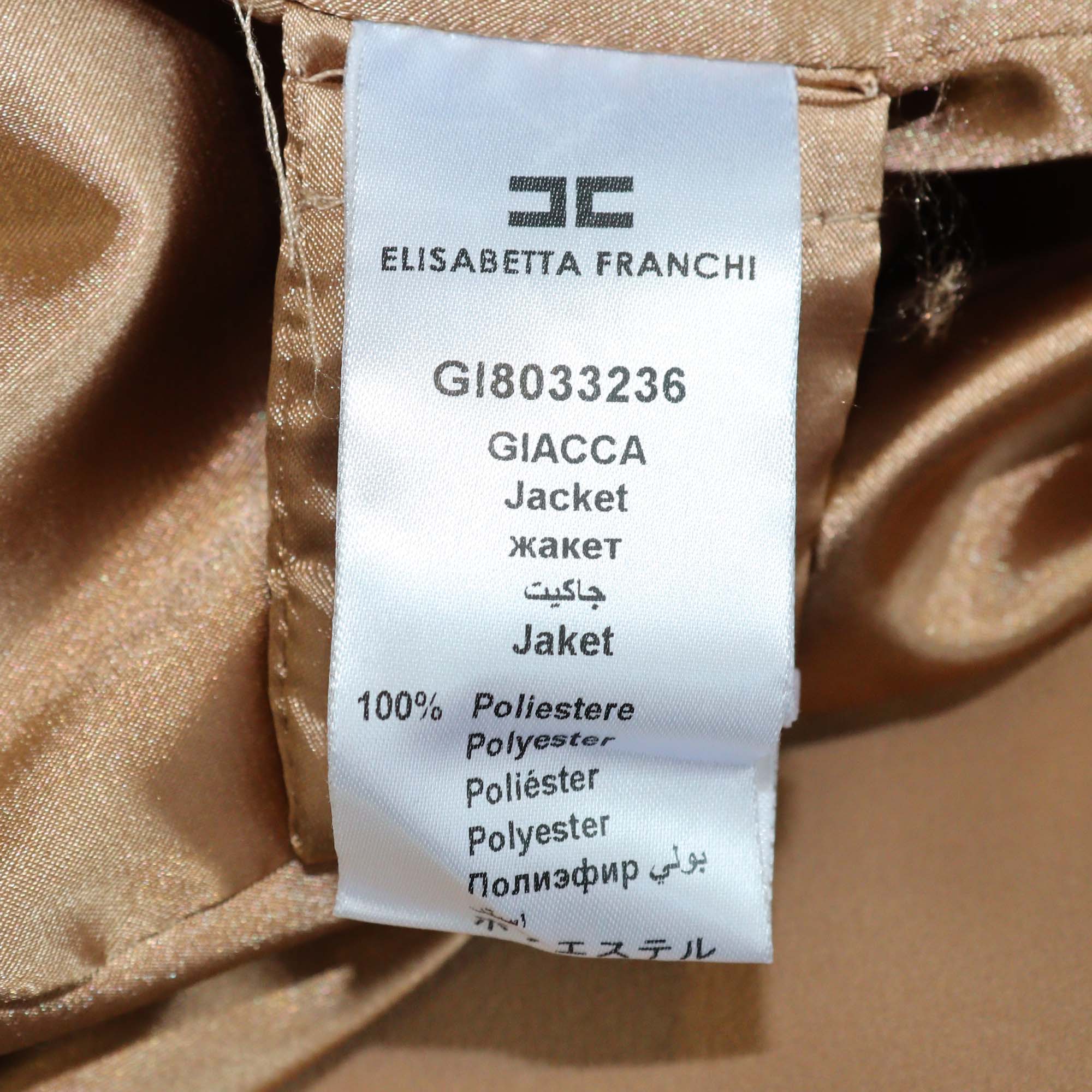 Elisabetta Franchi Beige Double Breasted Blazer