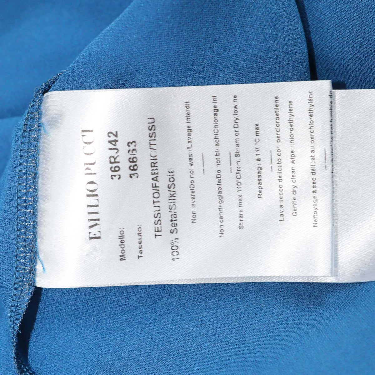 Emilio Pucci Blue Silk Asymmetrical Top