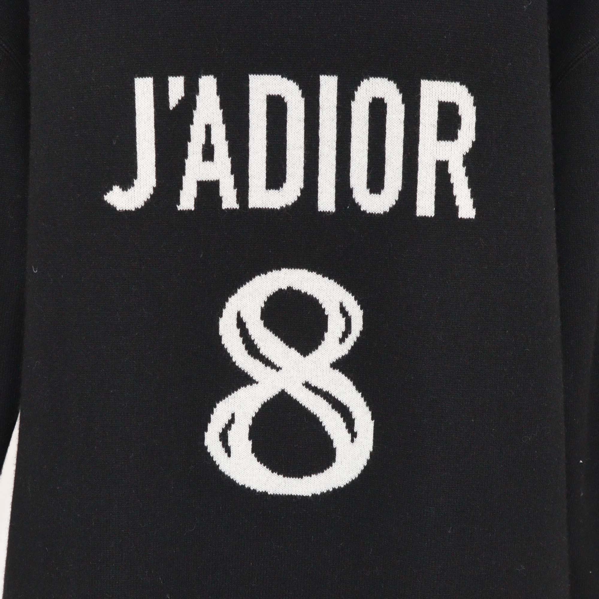 Christian Dior Black Cashmere Blend J'adior 8 Hooded Sweater