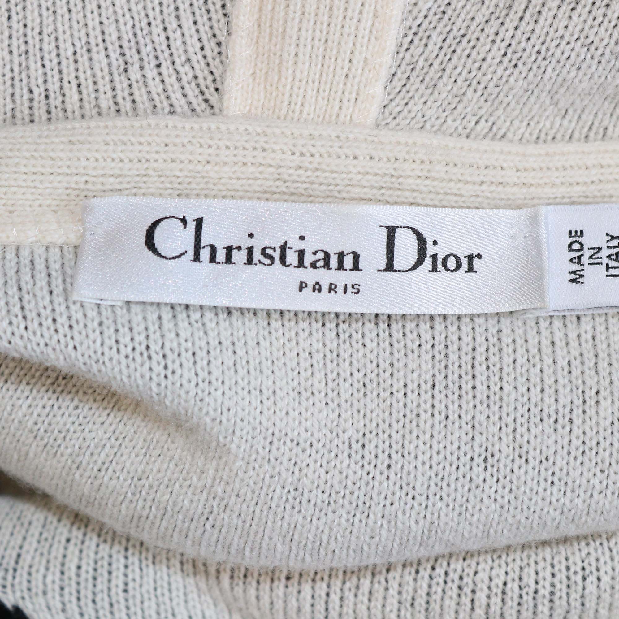 Christian Dior Black Cashmere Blend J'adior 8 Hooded Sweater