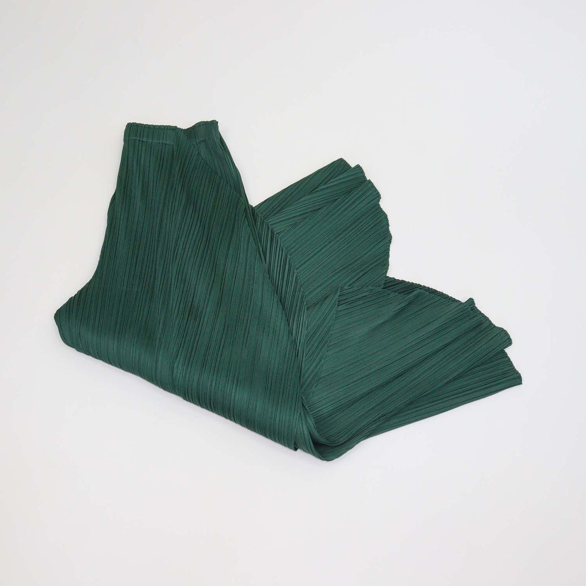 Pleats Please by Issey Miyake Green Polyester Pleated Leaf Pants