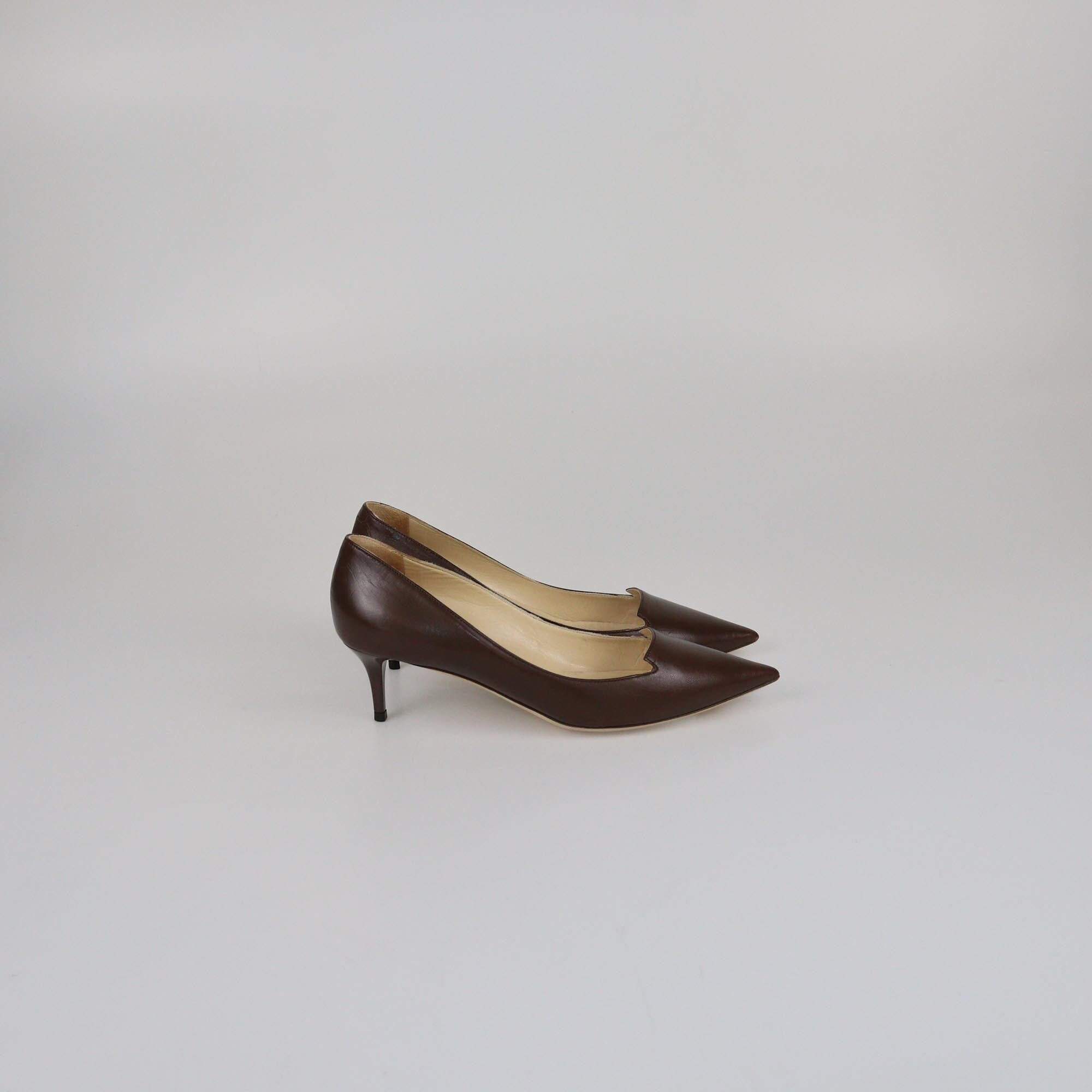 Jimmy Choo Dark Brown Avril Pointed Toe Pumps Womens Jimmy Choo