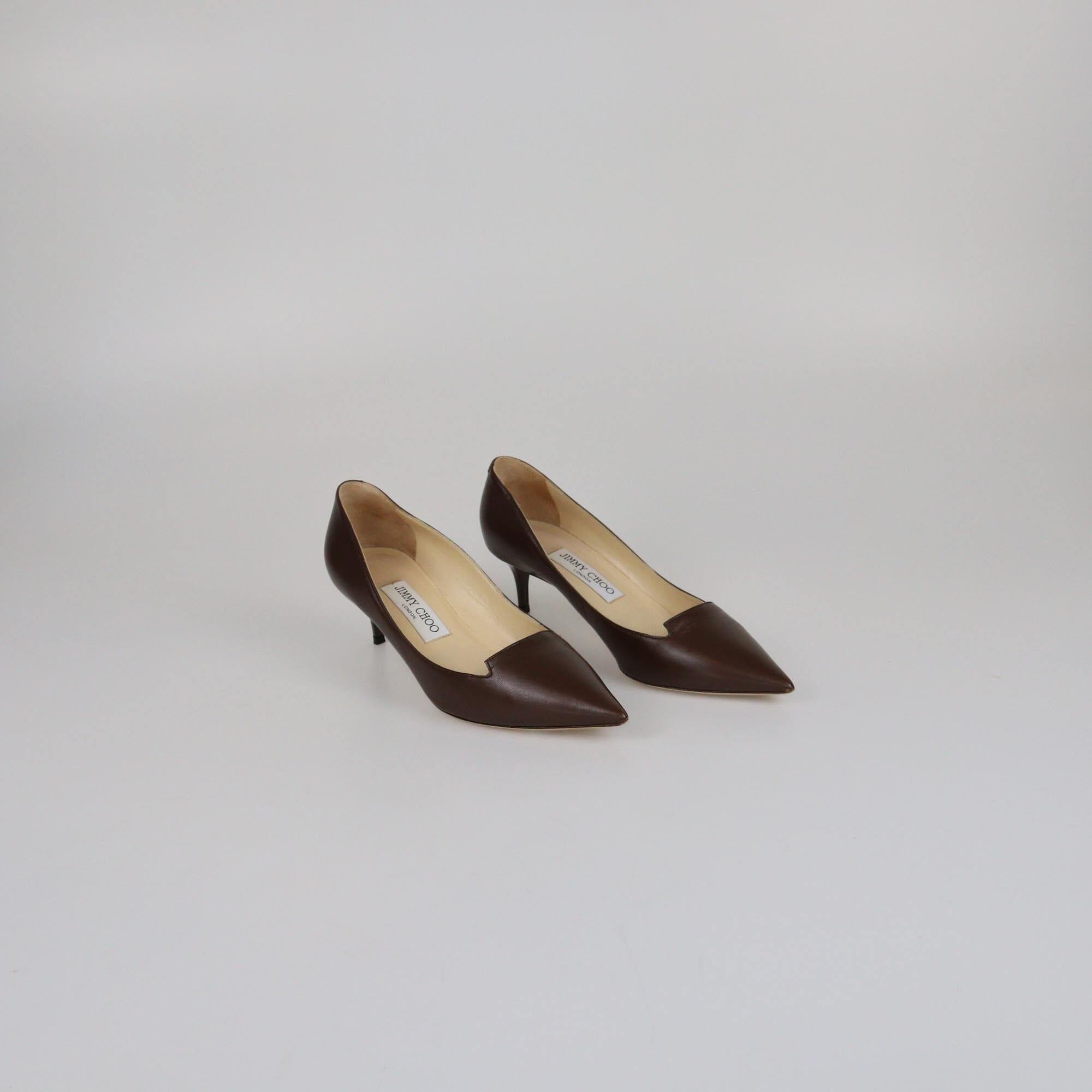 Jimmy Choo Dark Brown Avril Pointed Toe Pumps Womens Jimmy Choo