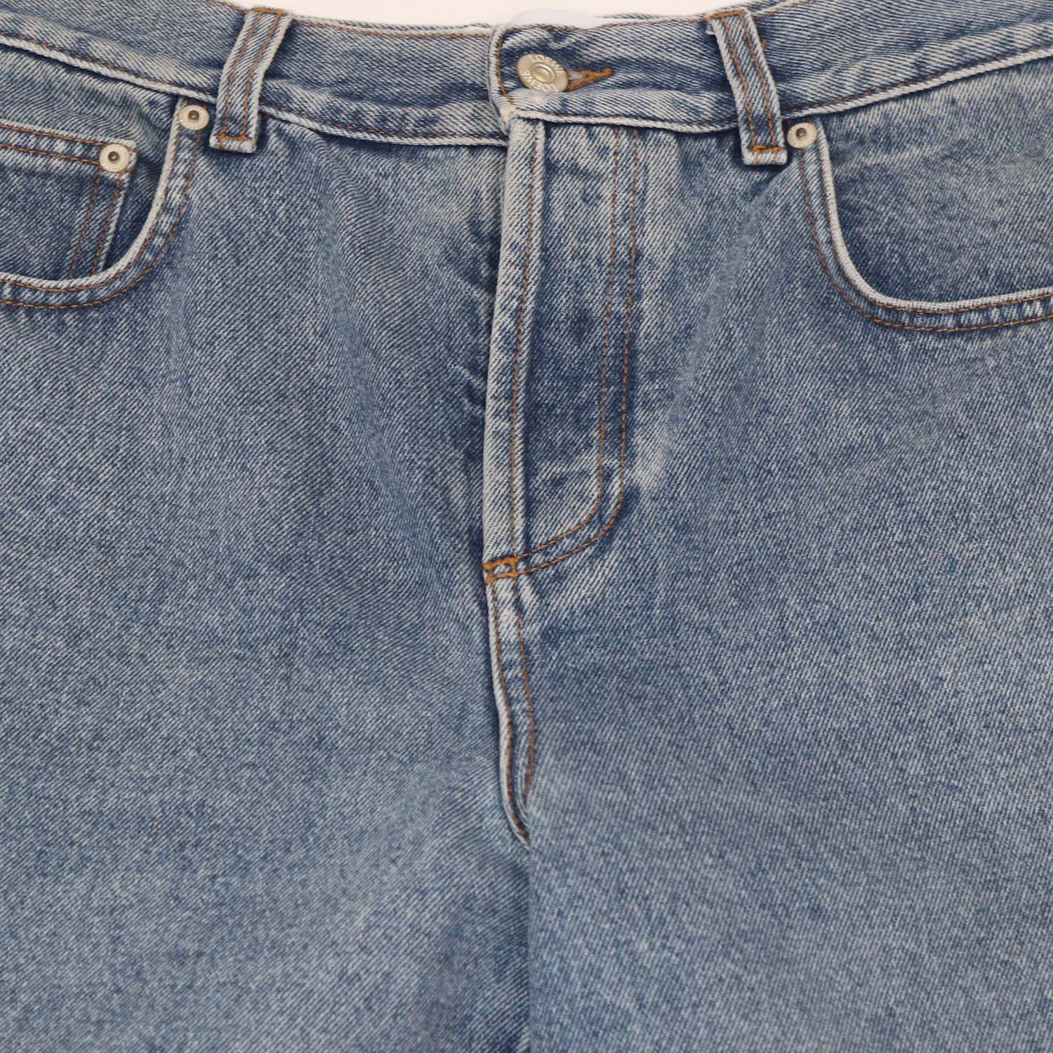Loewe Wash Blue Denim Anagram Baggy Pants