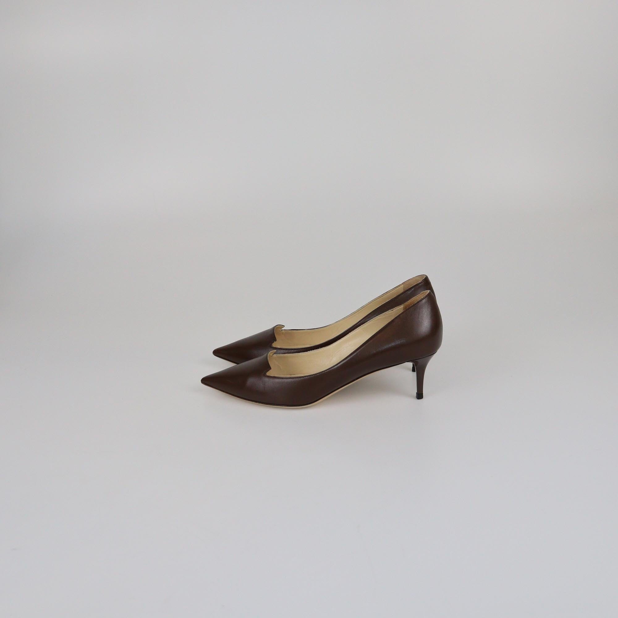 Jimmy Choo Dark Brown Avril Pointed Toe Pumps Womens Jimmy Choo
