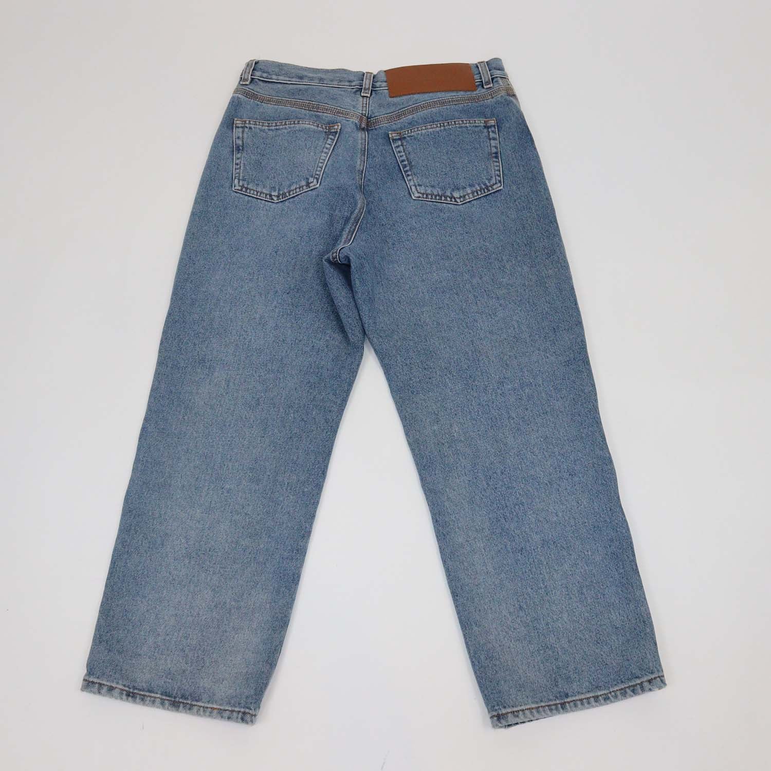 Loewe Wash Blue Denim Anagram Baggy Pants