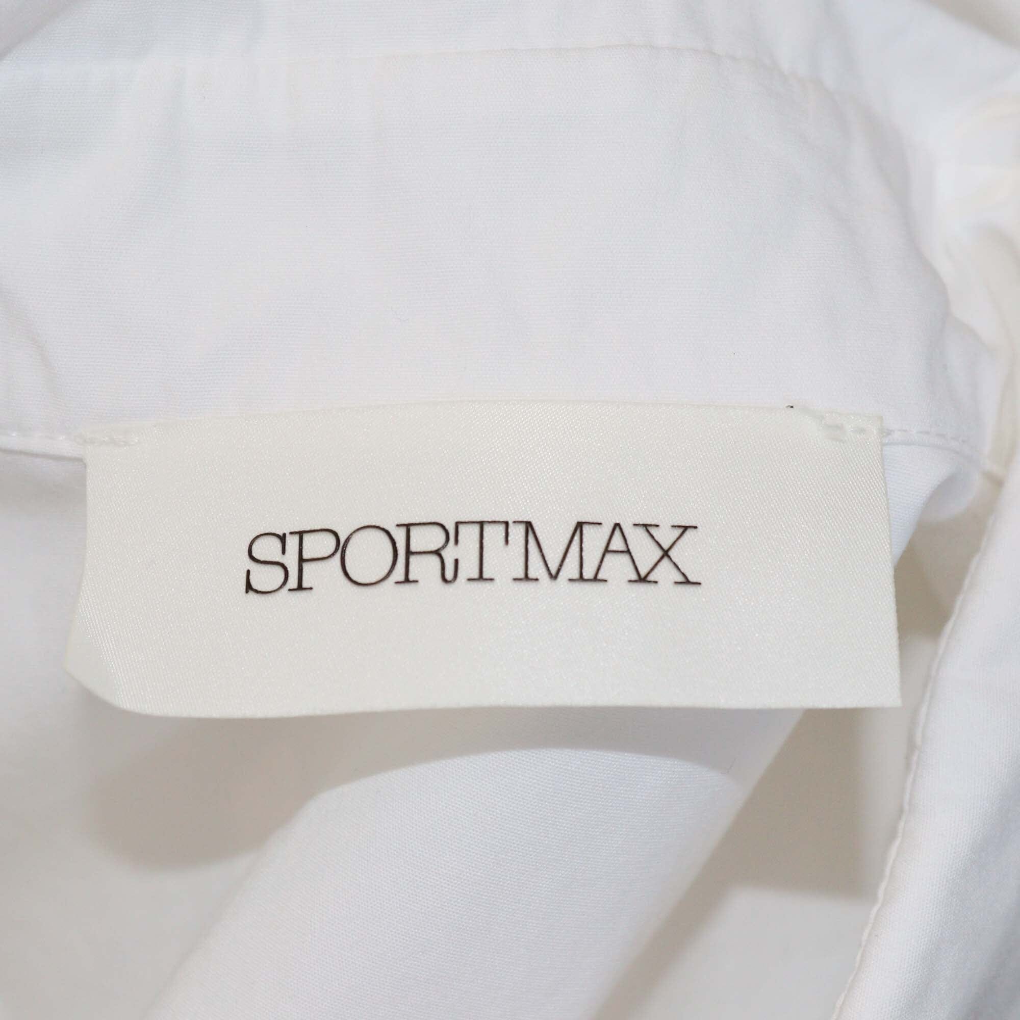 Sportmax White Large Crystal Embellished Long Sleeved Shirt Womens Sportmax