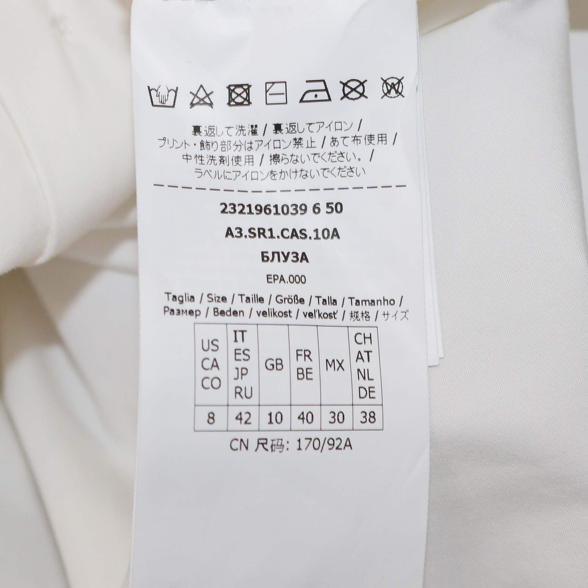 Sportmax White Large Crystal Embellished Long Sleeved Shirt Womens Sportmax