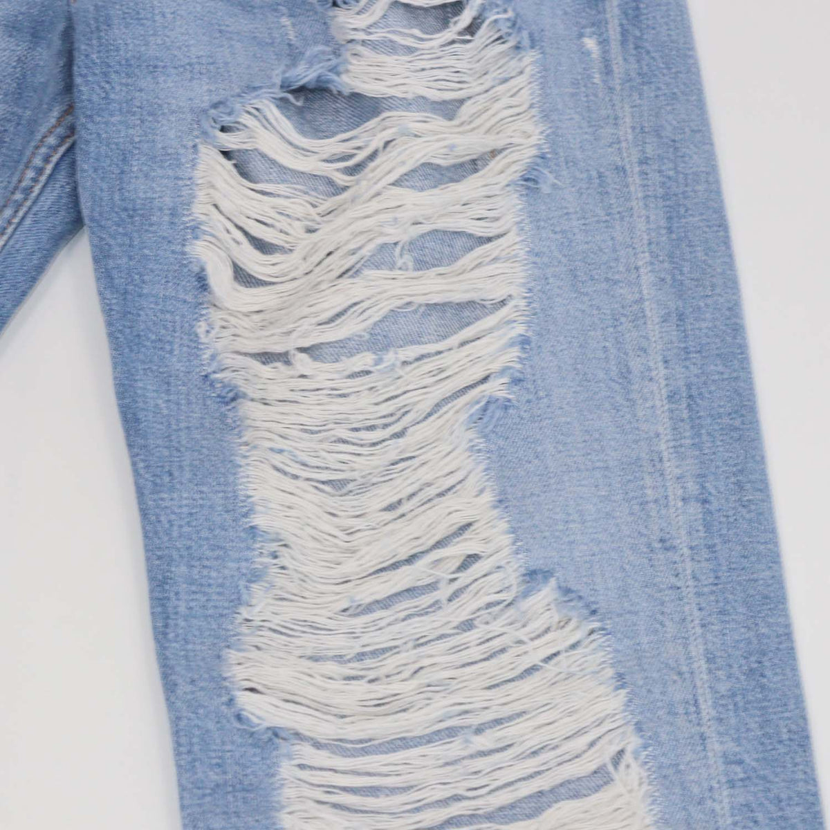 Givenchy Blue Denim Distressed Straight Leg Pants