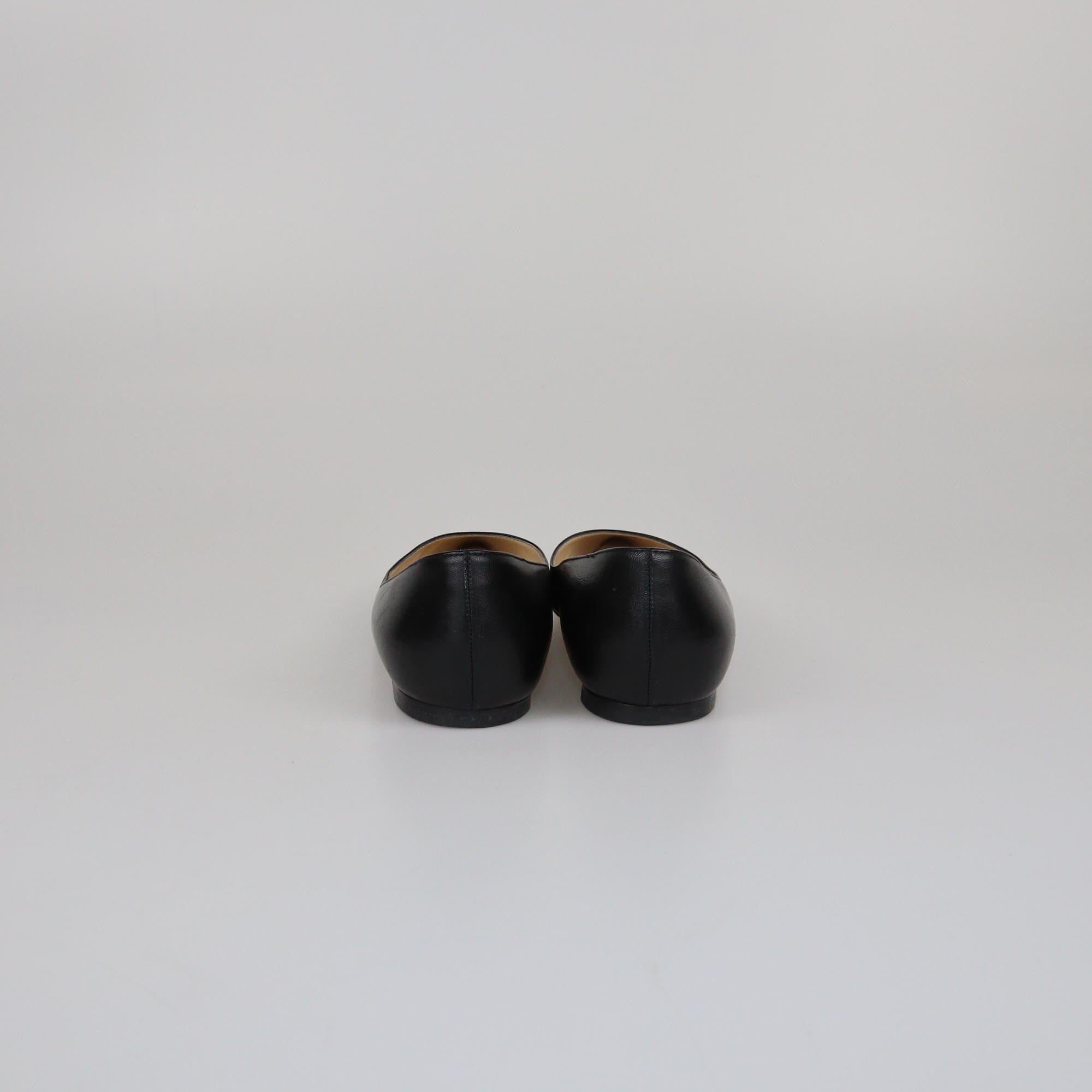 Jimmy Choo Black Pointed Toe Flat Pmups Womens Jimmy Choo