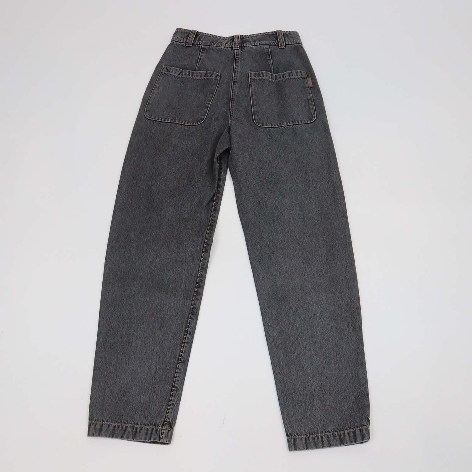 Brunello Cucinelli Black Denim Pleated Pants