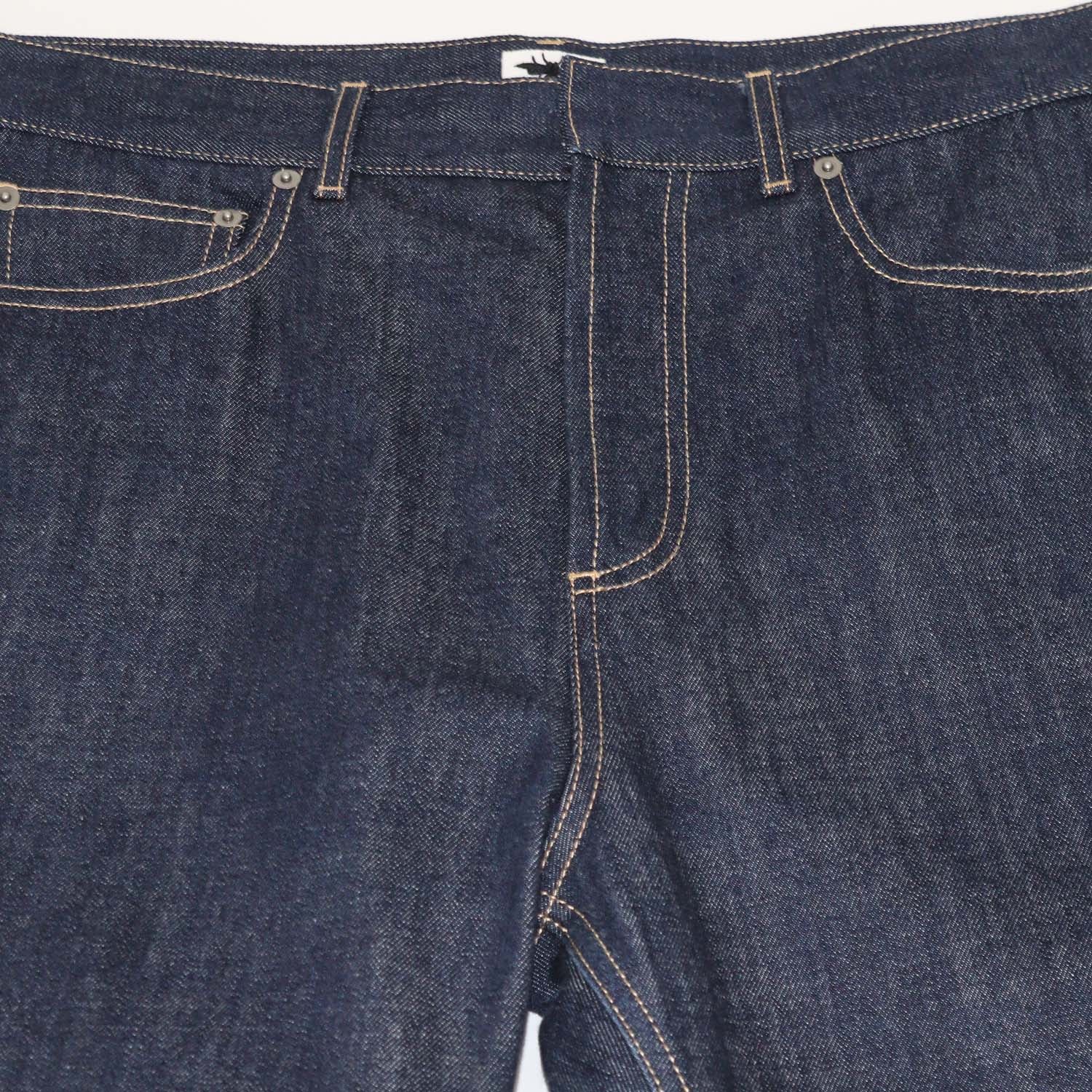 Christian Dior Dark Blue Denim Oblique Cuffed Hem Pants