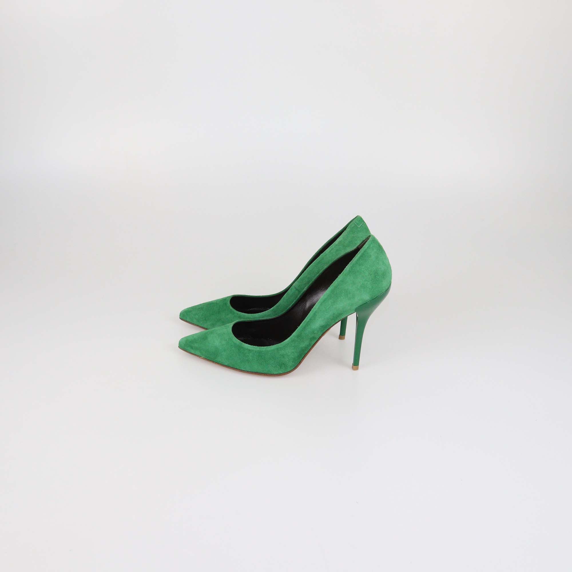 Roger Vivier Green Suede Pointed Toe Pumps