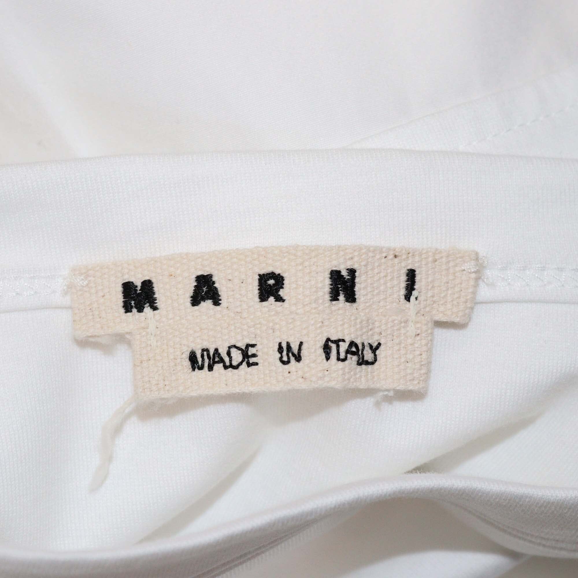 Marni White Crew Neck Long Sleeve Shirt Womens Marni