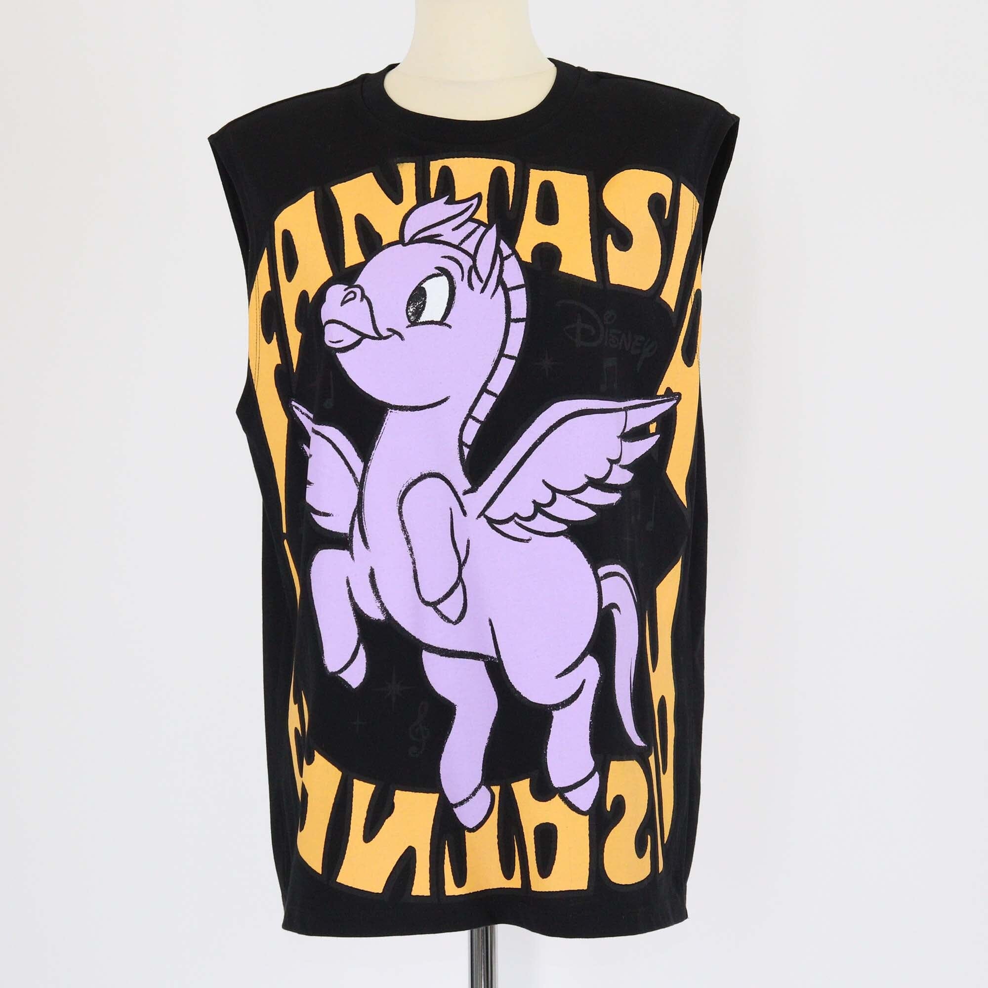 Stella McCartney x Disney Black Fantasia Print Shoulder Padded Sleeveless Shirt Womens Stella McCartney x Disney