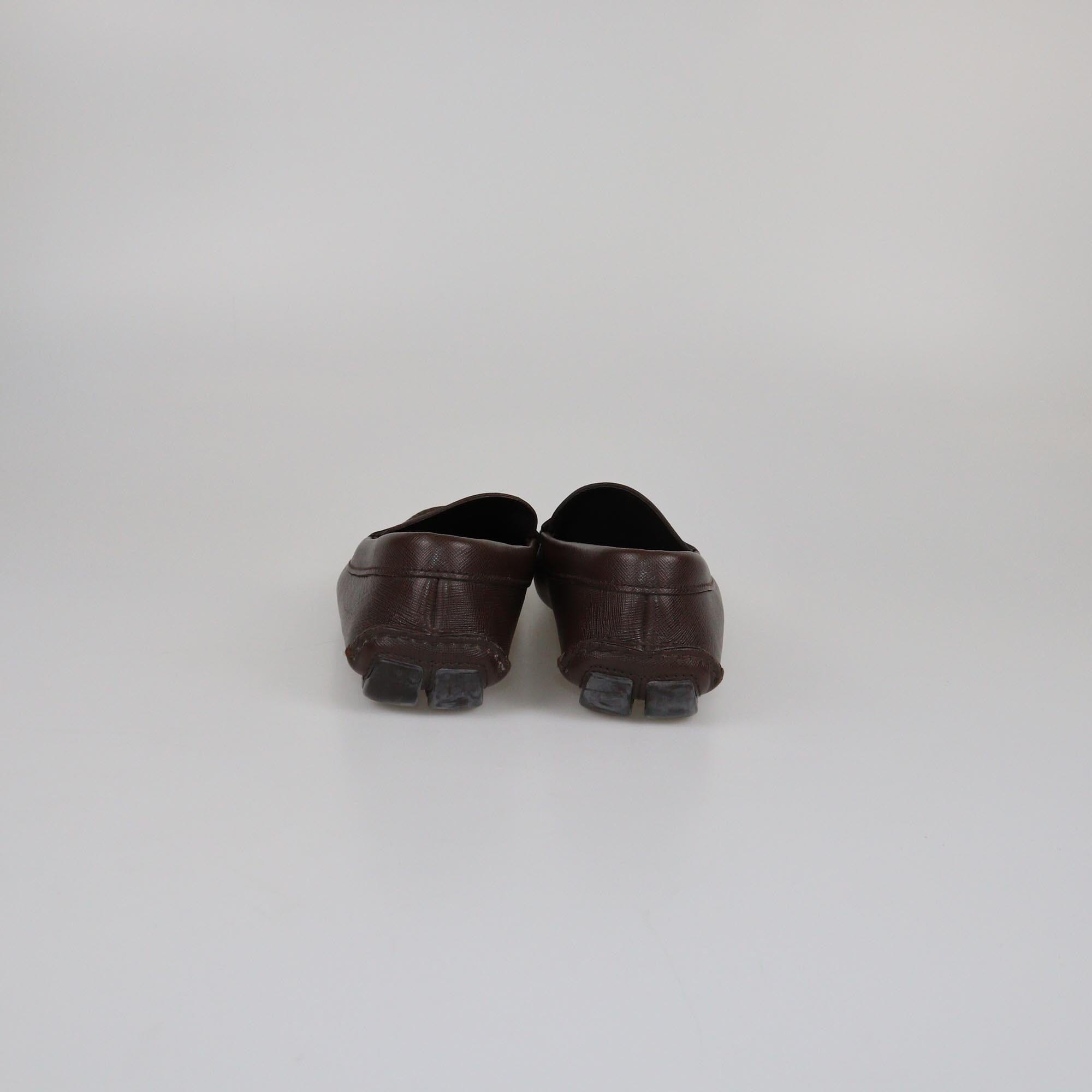 Prada Brown Slip On Loafers Mens Prada