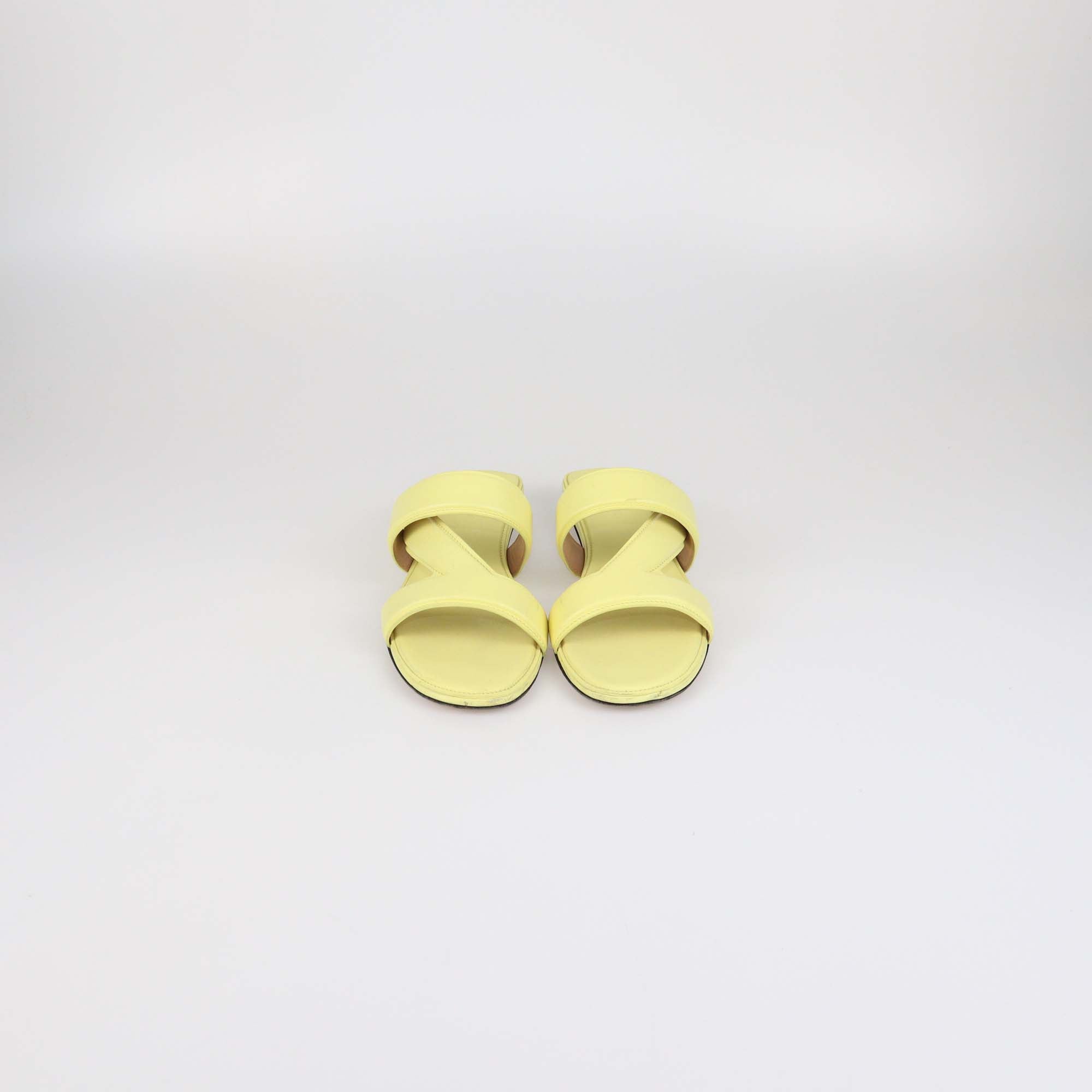 Bottega Veneta Lime Leather The Band Flat Slide