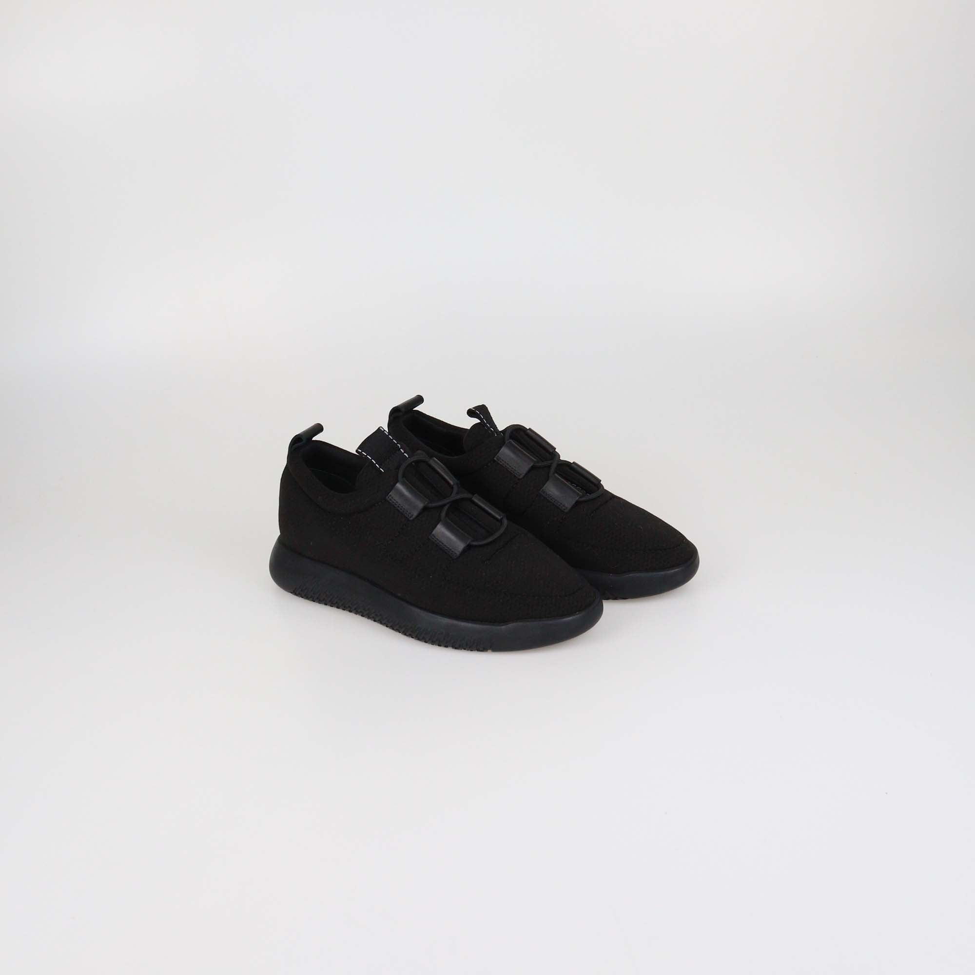 Hermes Black Mesh Technical Fabric Team Sneakers
