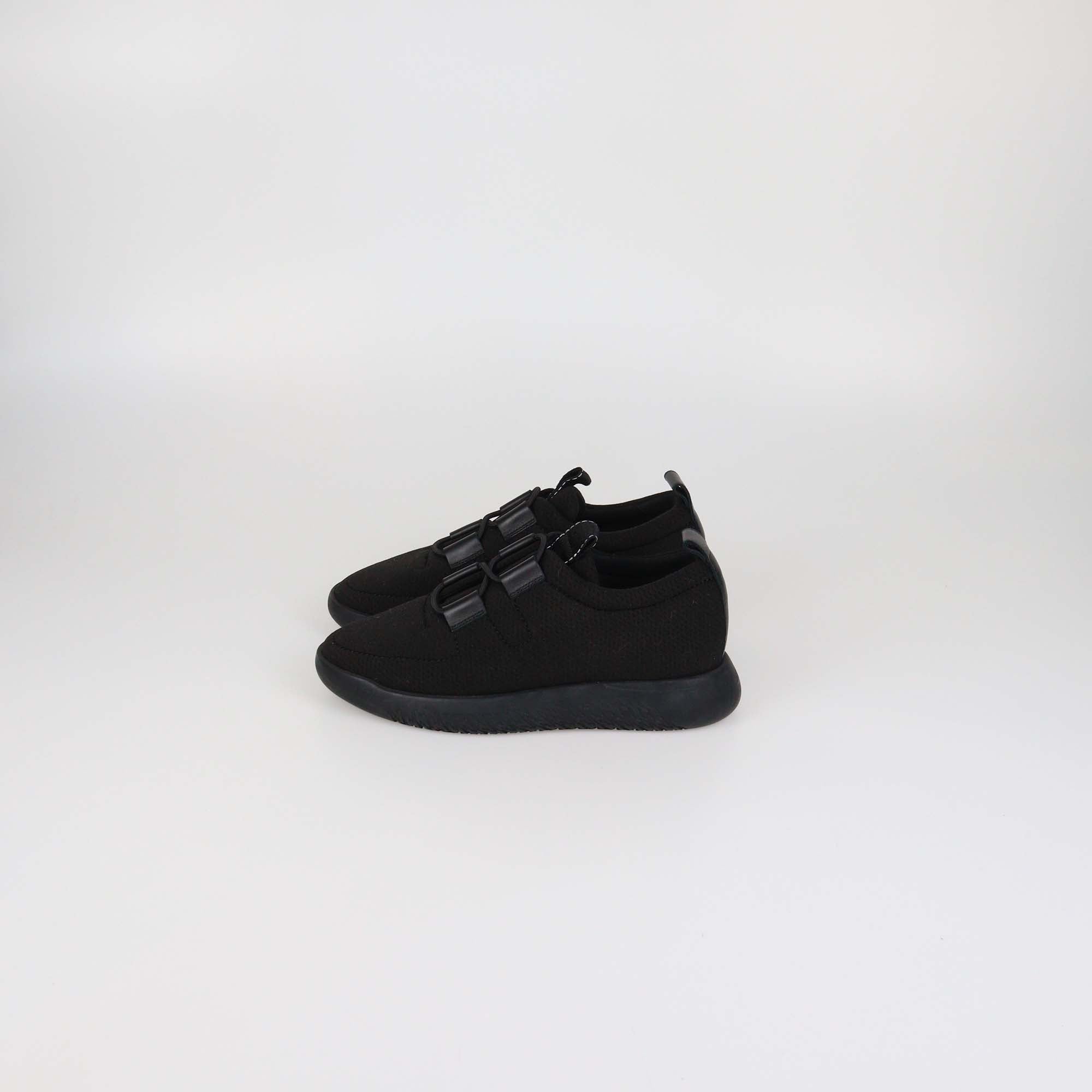 Hermes Black Mesh Technical Fabric Team Sneakers