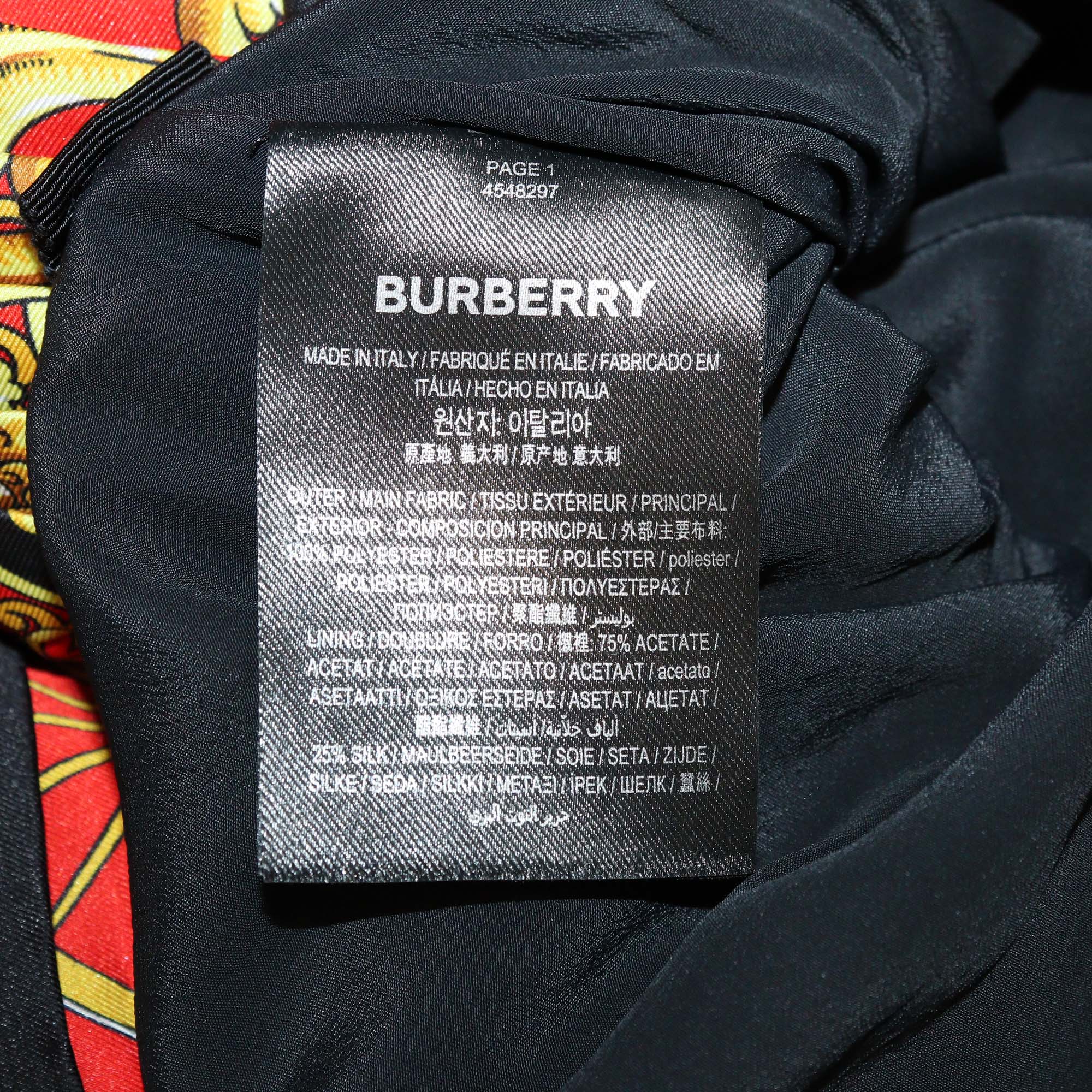 Burberry Multicolor Printed Silk Pleated Mid Skirt