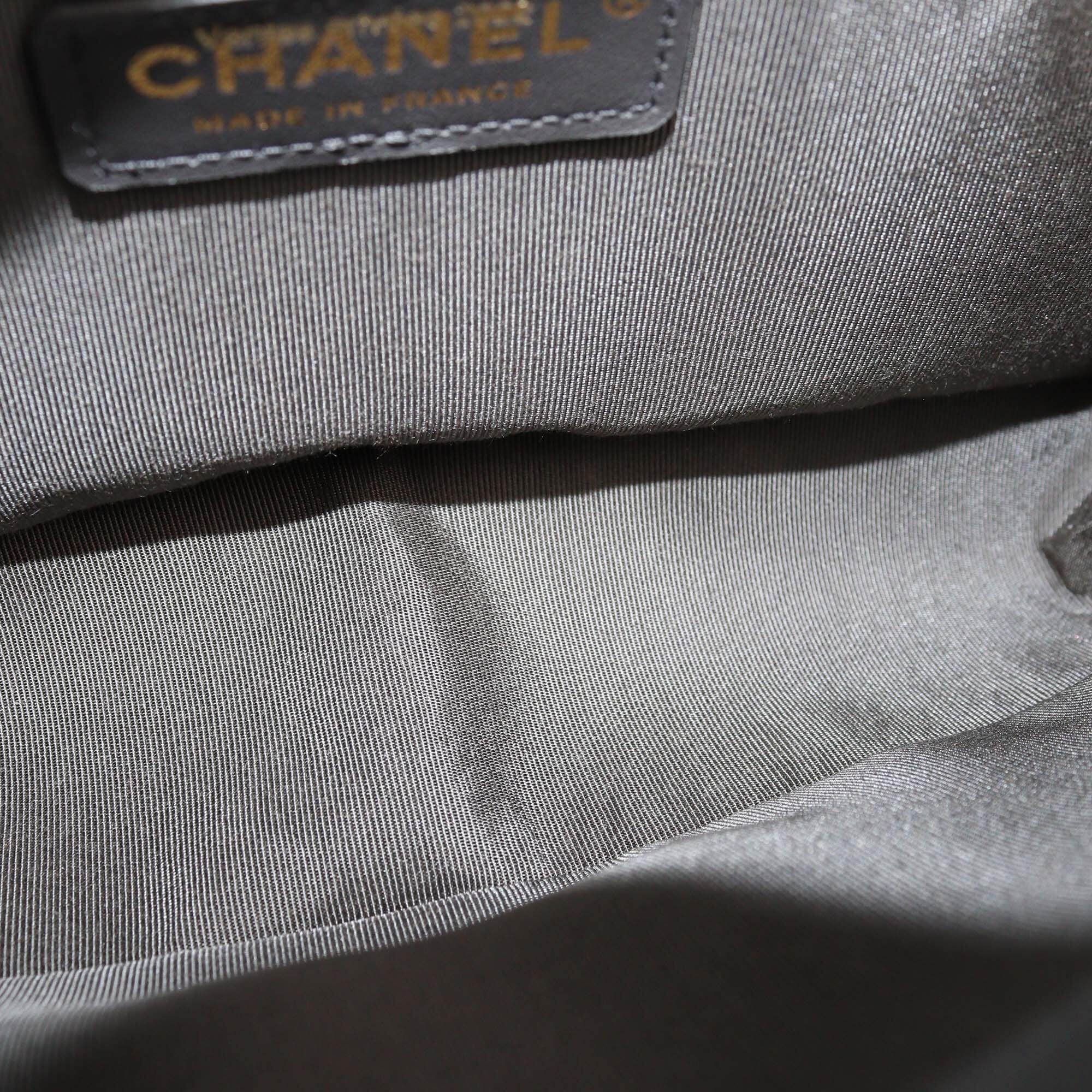 Chanel Grey Quilted Medium Boy Flap Bag Womens Chanel