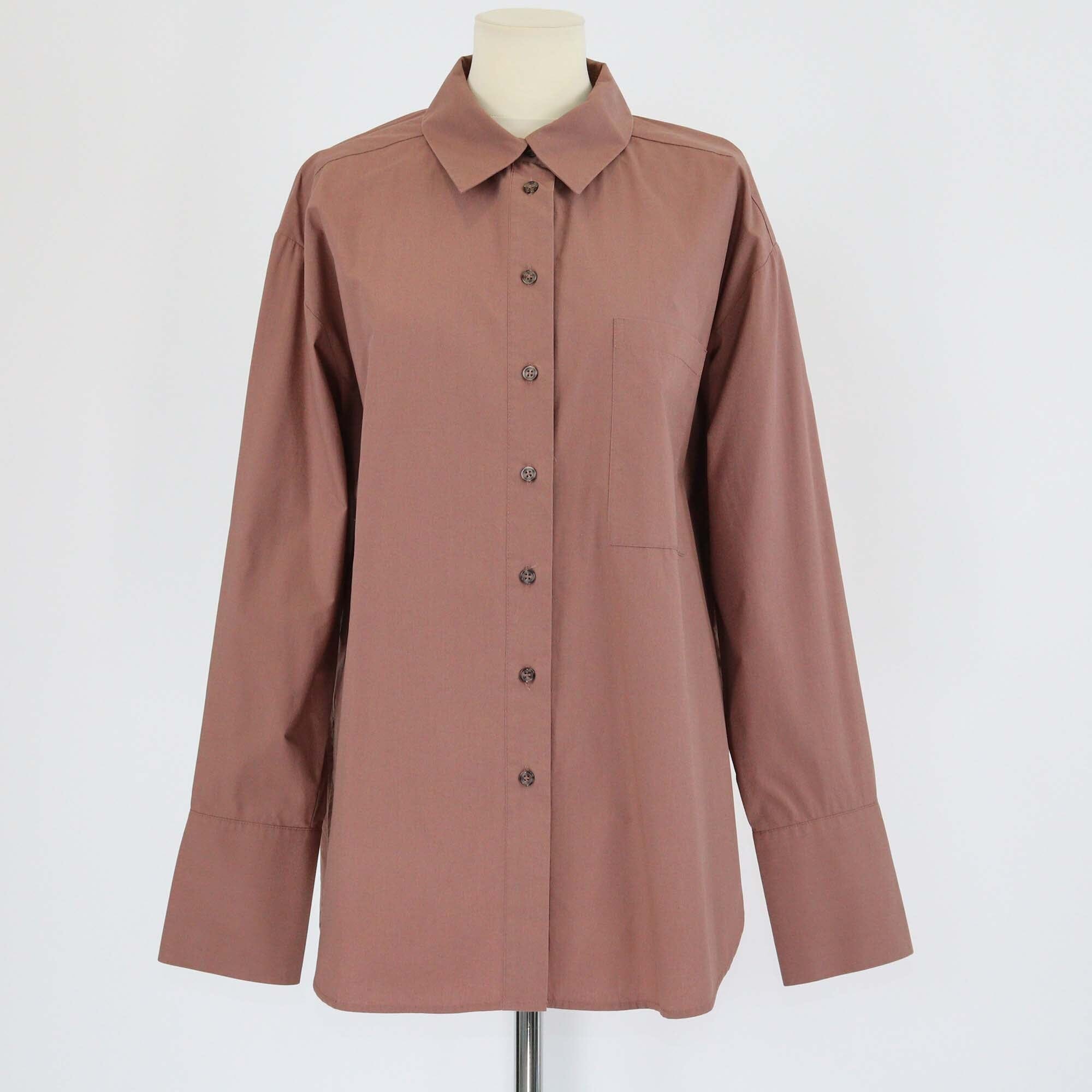 Shona Joy Chestnut Single Patch Pocket Button Front Shirt Womens Shona Joy