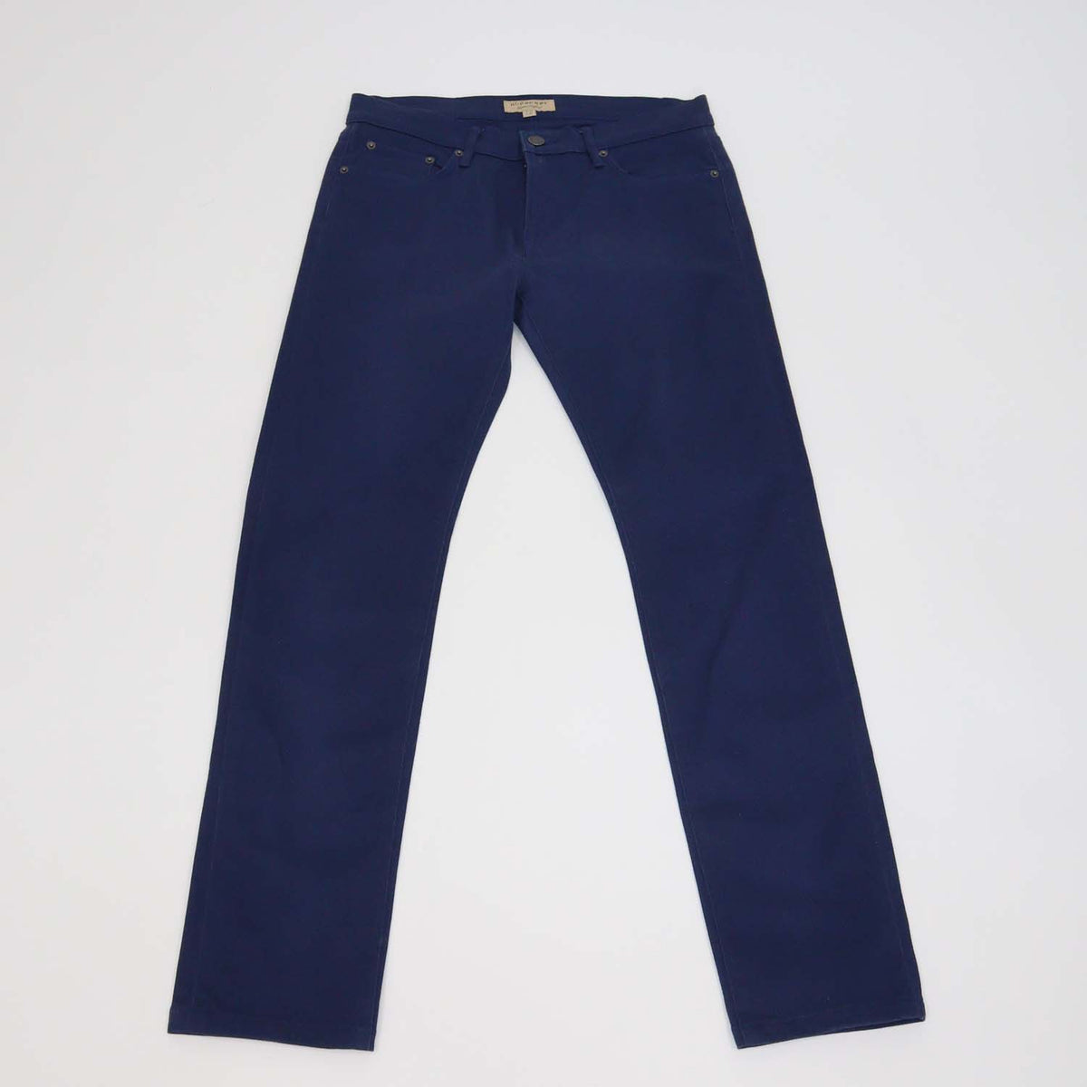 Burberry Dark Blue Cotton Slim Fit Pants