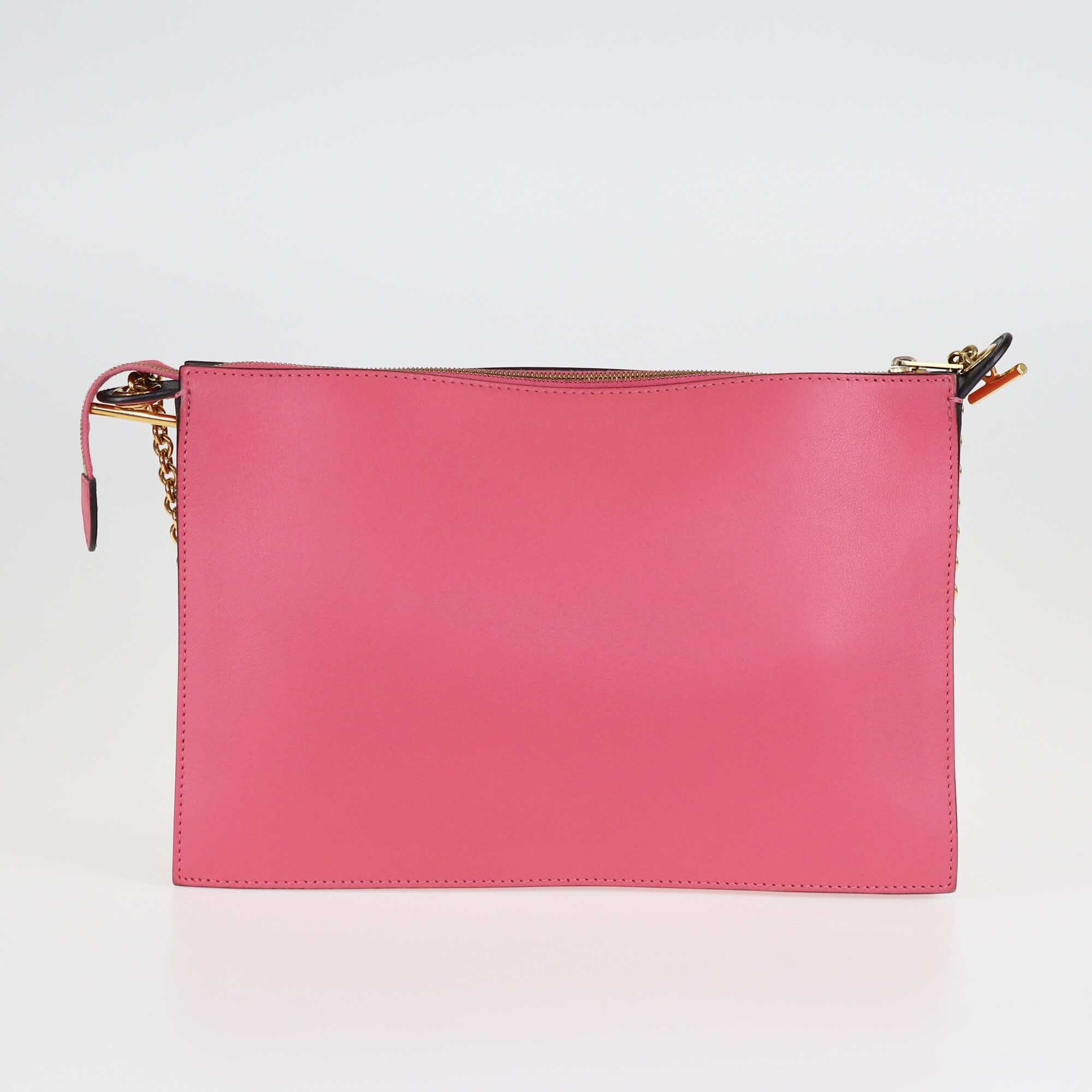 Celine Tricolor Medium Pocket Chain Clutch Bags Celine
