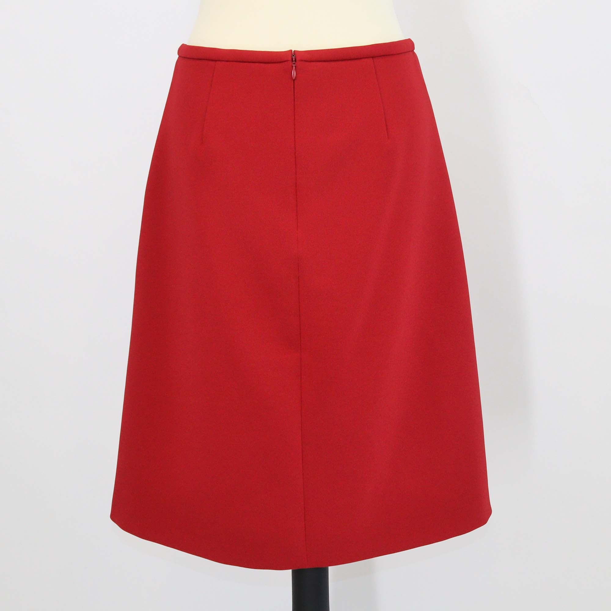 RED Valentino Red Fabric Crepe Bow Knee Length Skirt