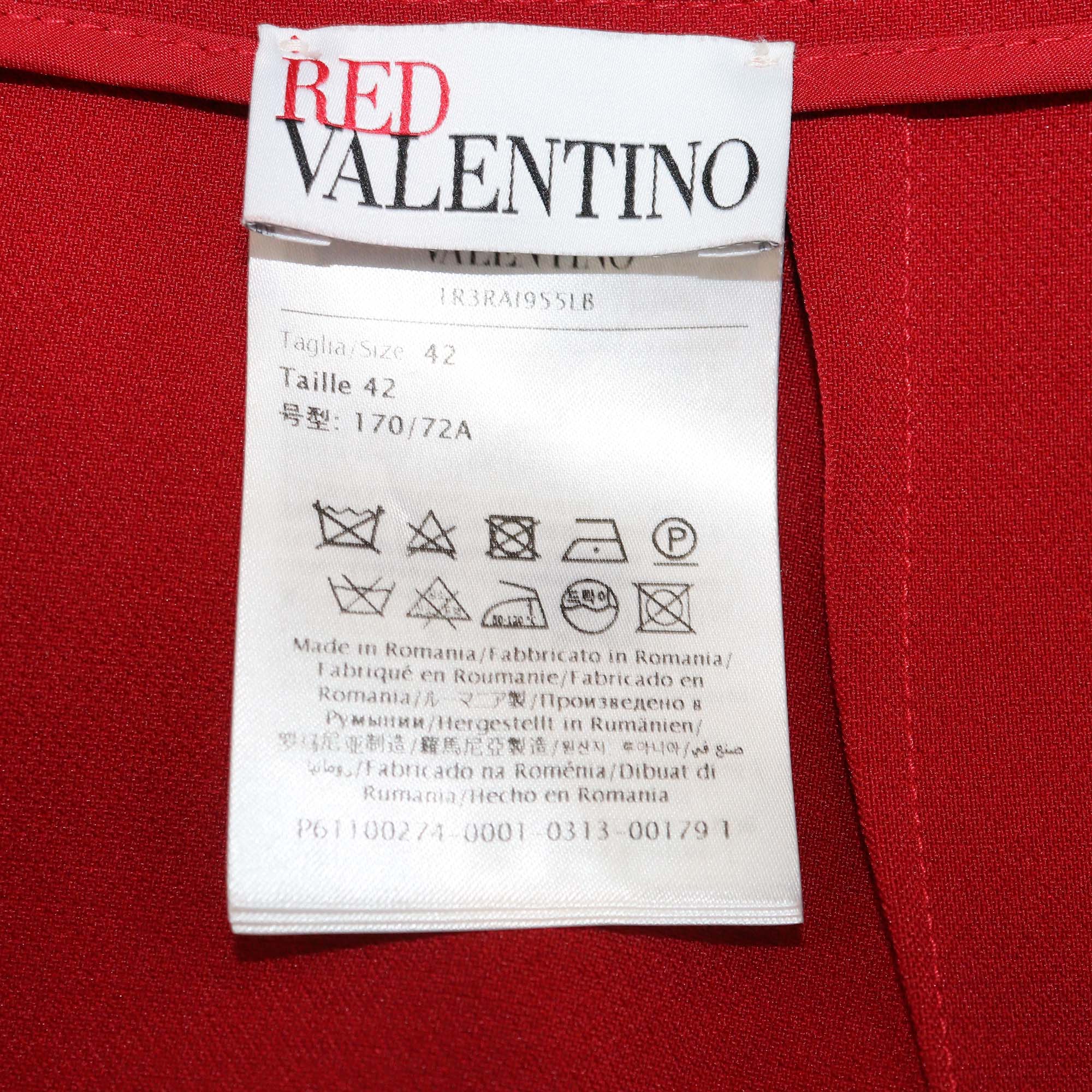 RED Valentino Red Fabric Crepe Bow Knee Length Skirt