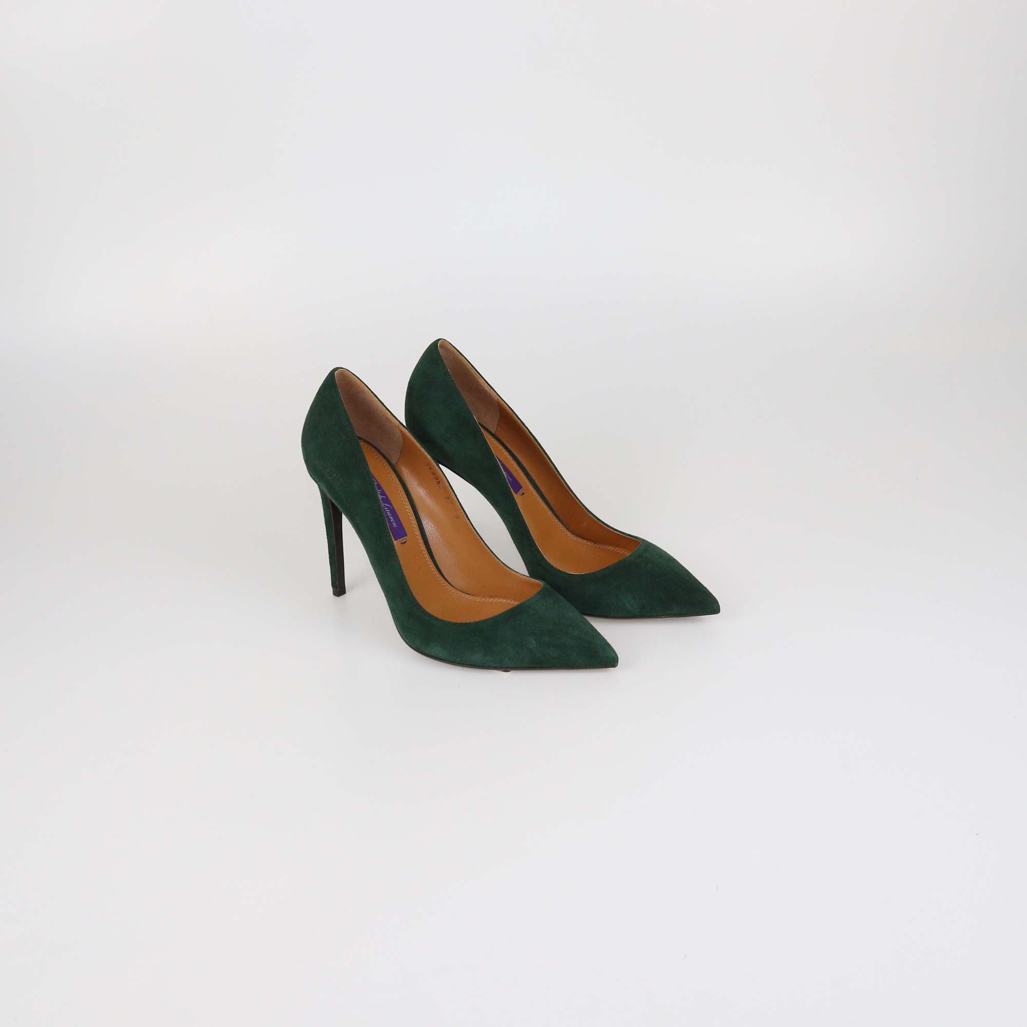 Ralph Lauren Green Suede Pointed Toe Pumps