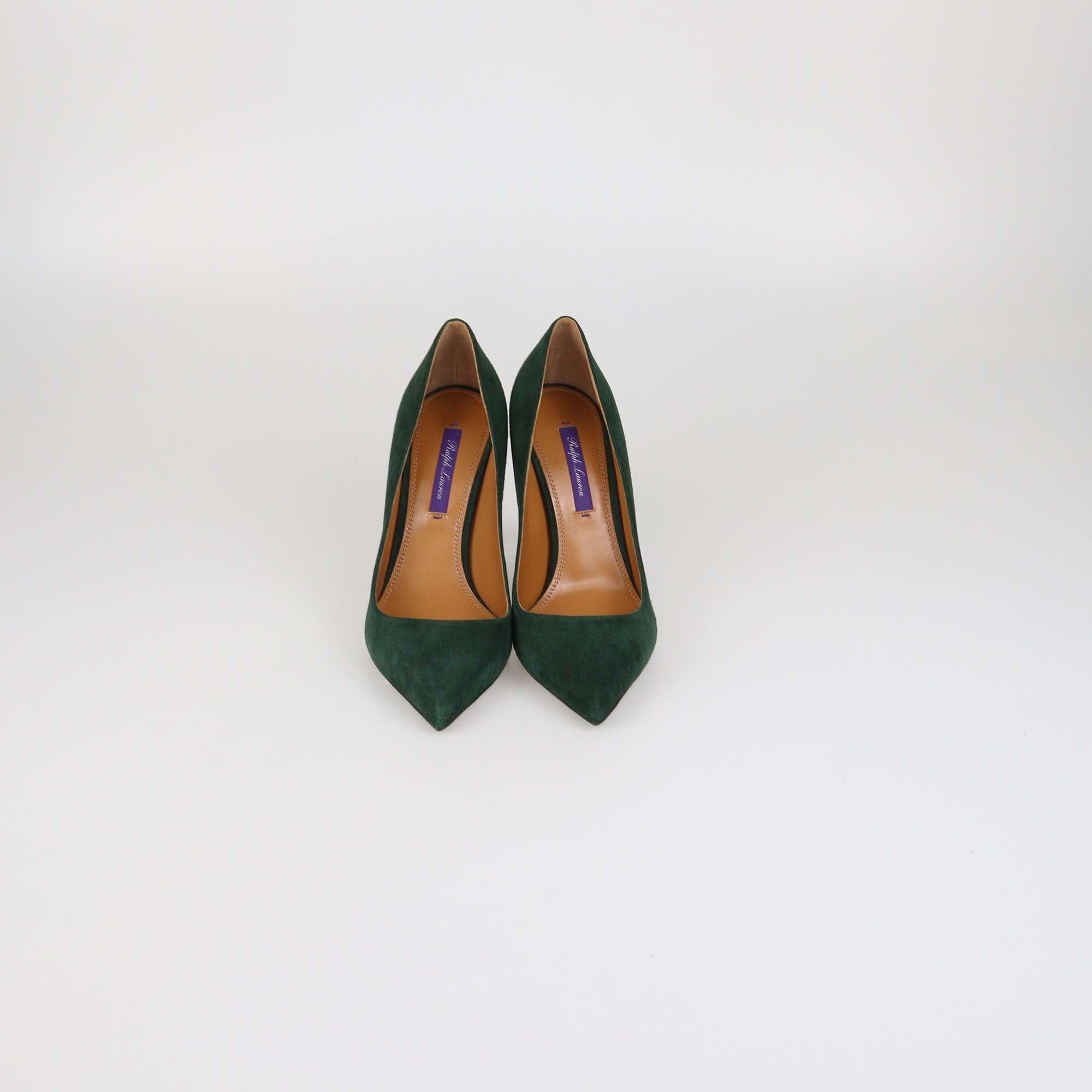 Ralph Lauren Green Suede Pointed Toe Pumps