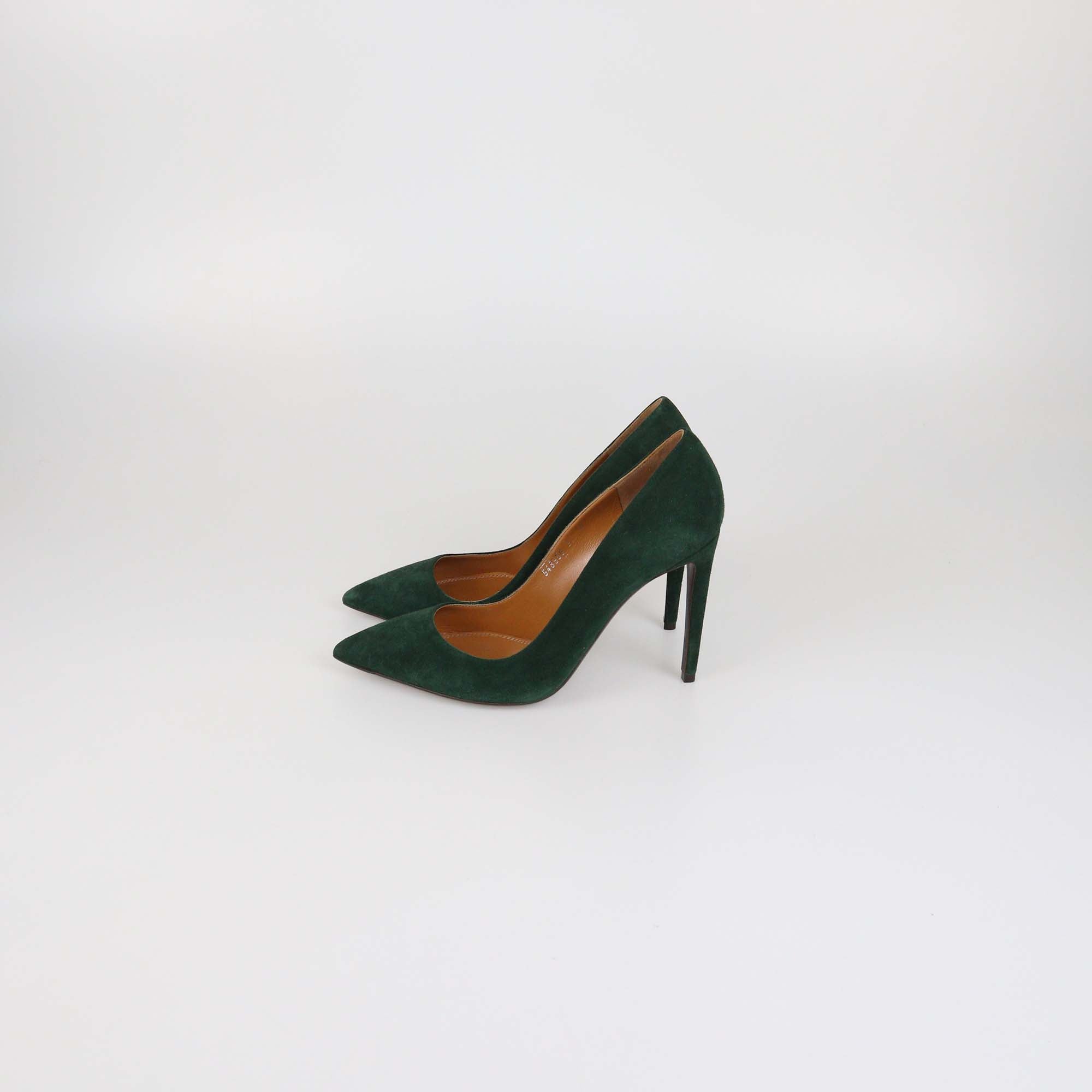 Ralph Lauren Green Suede Pointed Toe Pumps