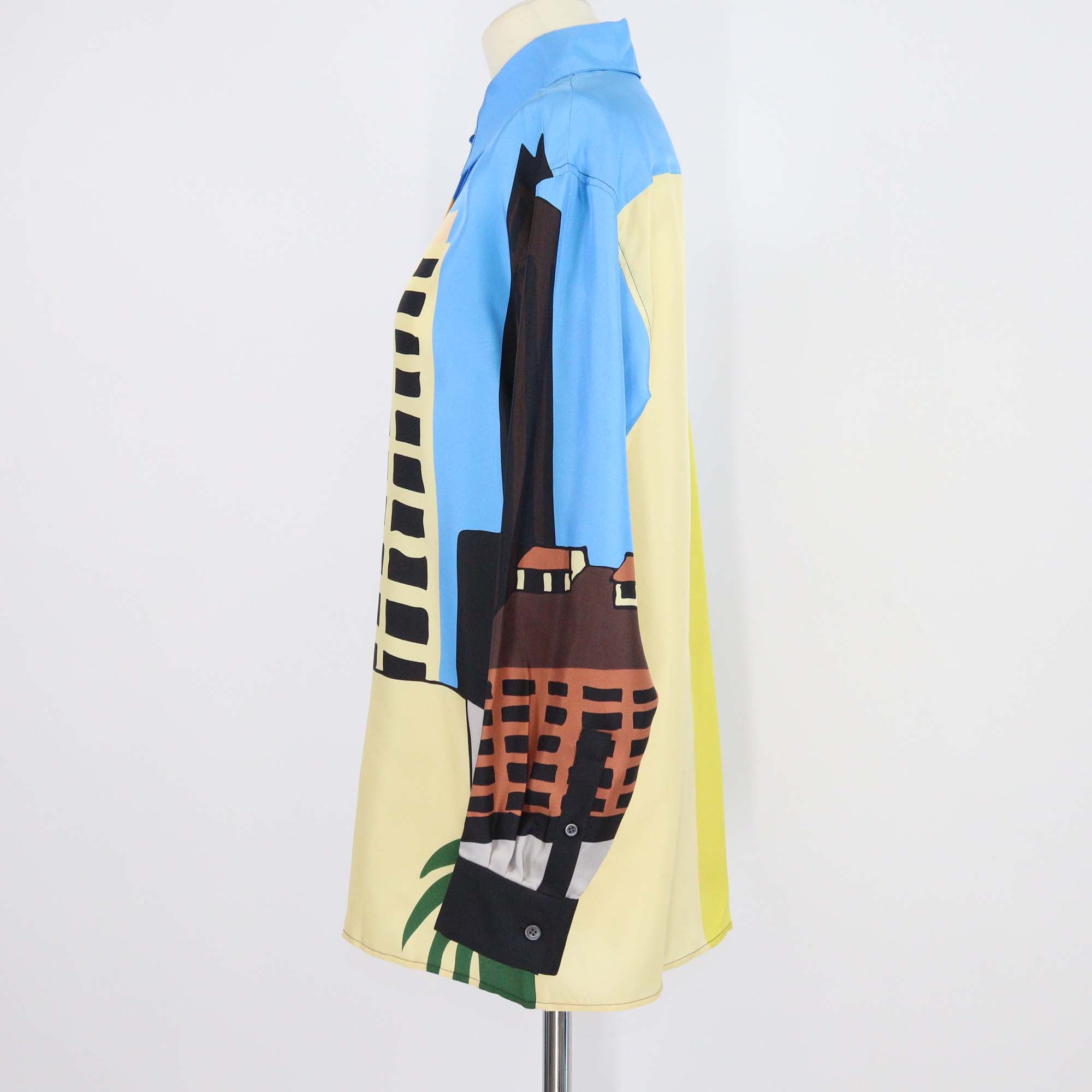 Loewe Multicolor Printed Silk Long Sleeve Shirt