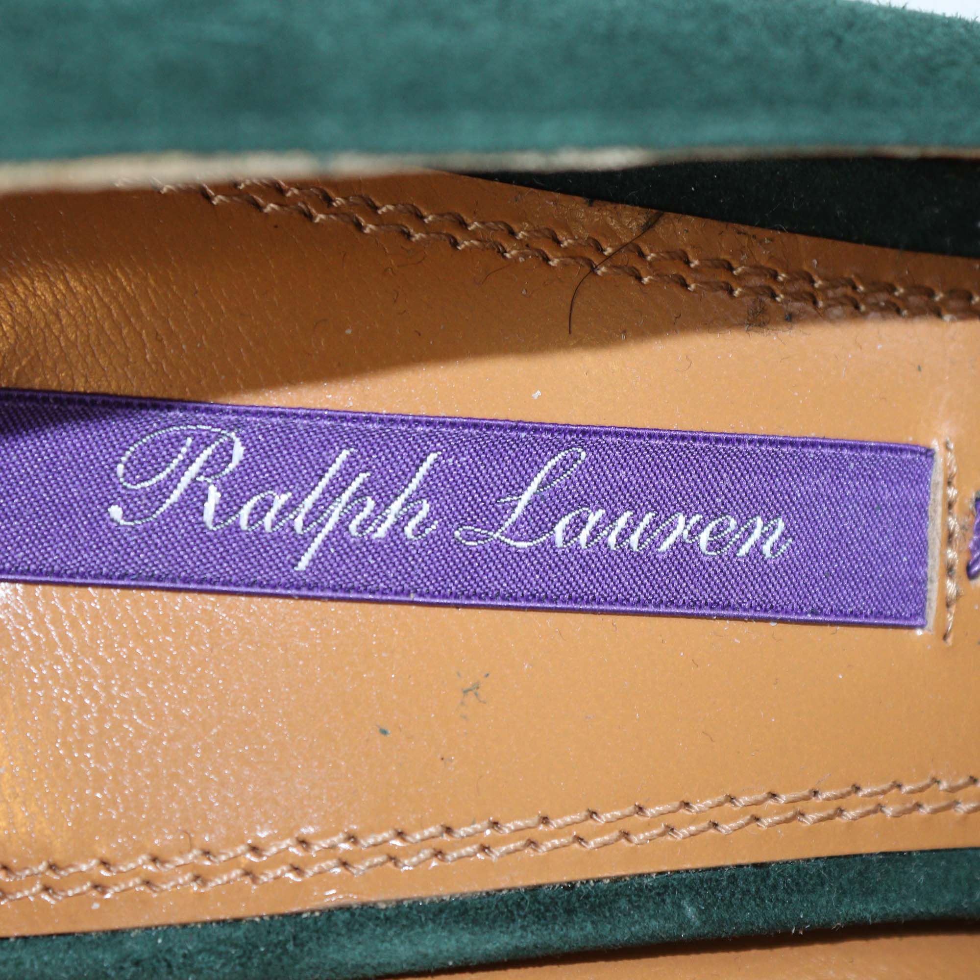Ralph Lauren Green Suede Pointed Toe Pumps