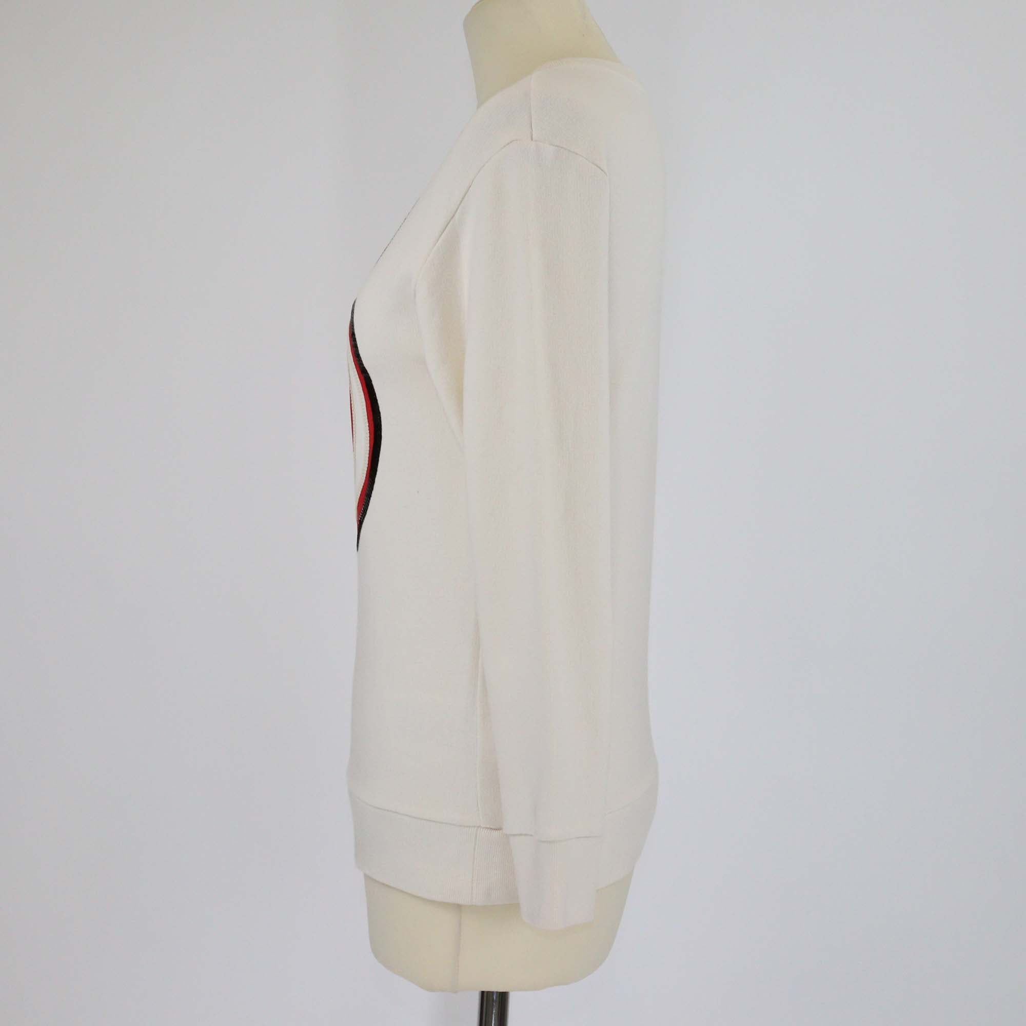 Gucci Kids Cream Cotton GG Sequined Apple Logo Print Sweatshirt