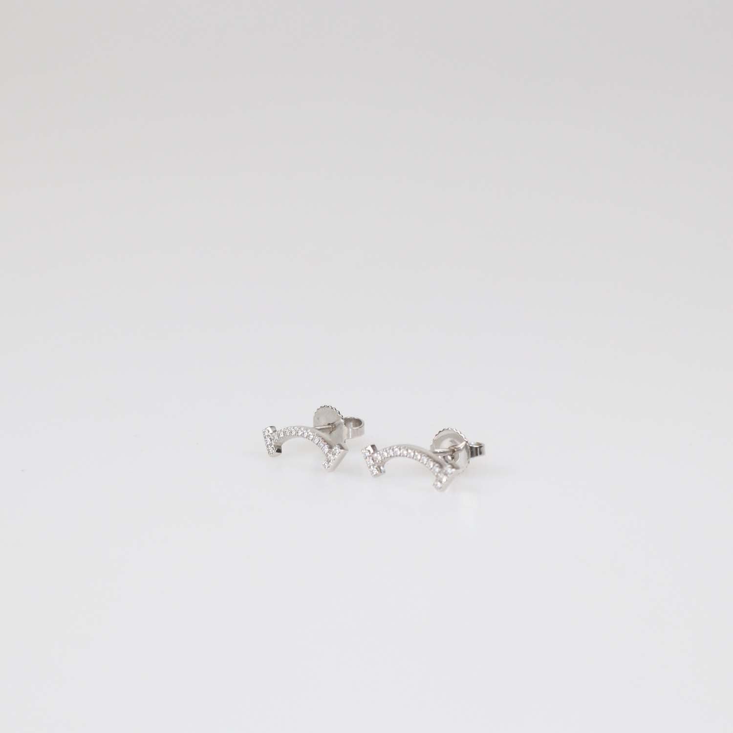 Tiffany & Co. 18K White Gold Diamond Smile Earrings